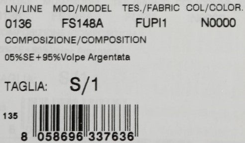 Sciarpa in pelliccia di volpe nera argentata