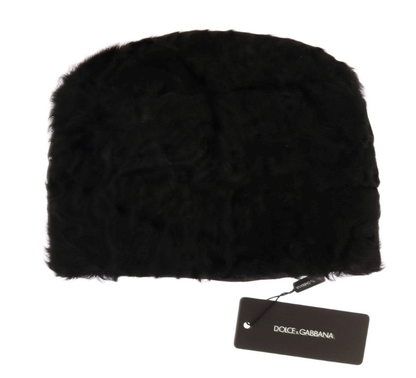 Gorro de piel de cordero Xiangao negro