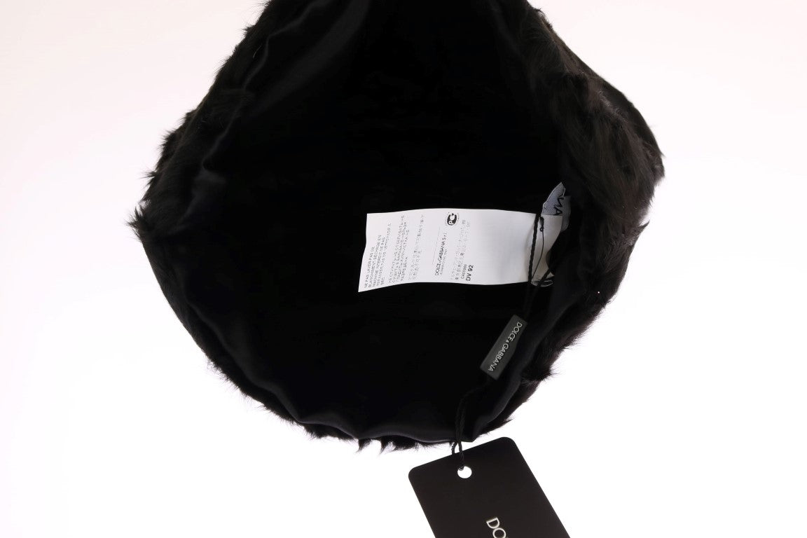 Gorro de piel de cordero Xiangao negro