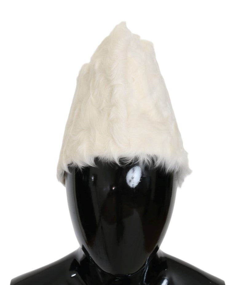 Gorro de piel de cordero Xiangao blanco