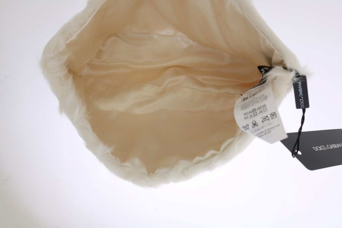 Gorro de piel de cordero Xiangao blanco