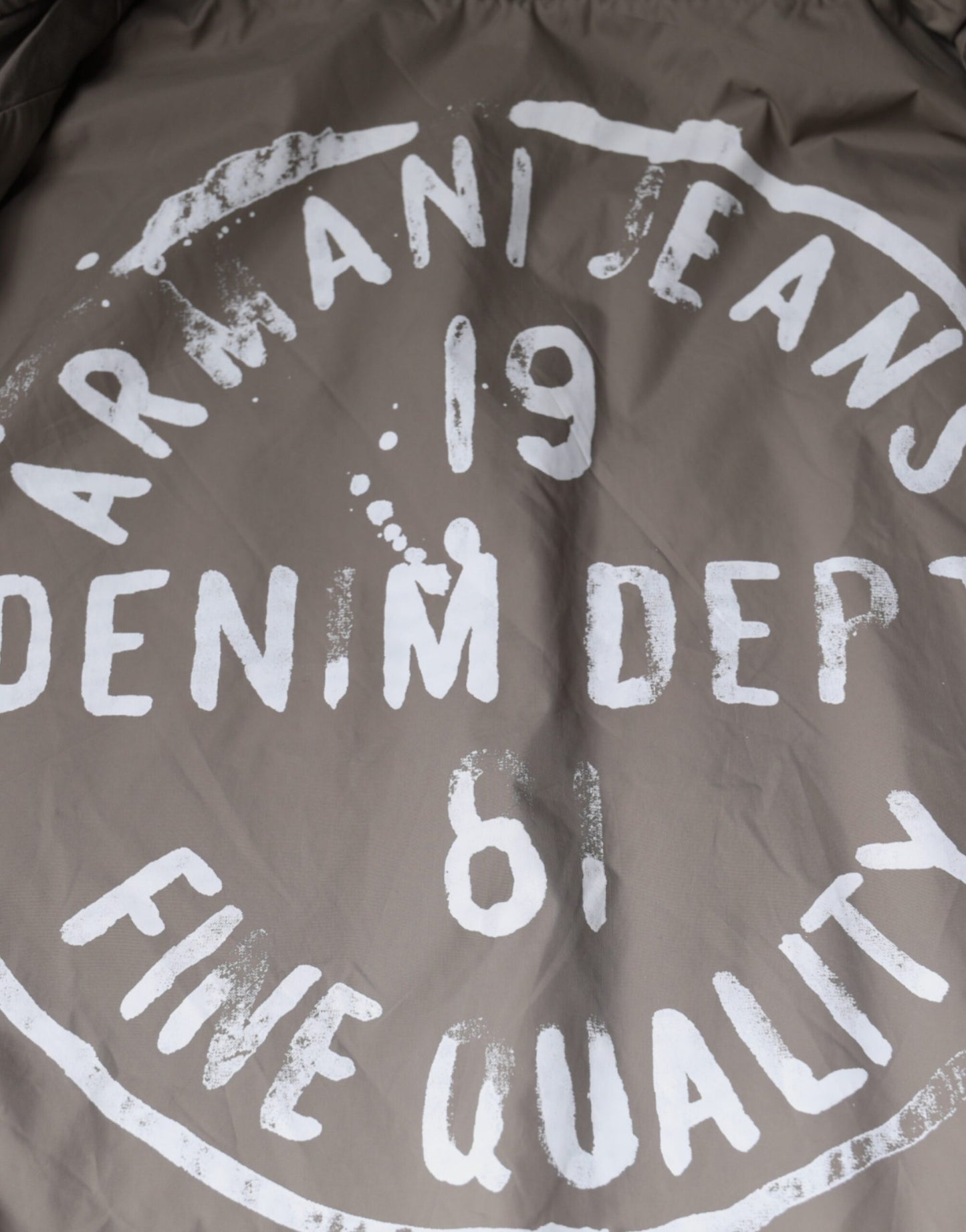 Veste bomber zippée intégrale en coton brun Armani Jeans avec logo