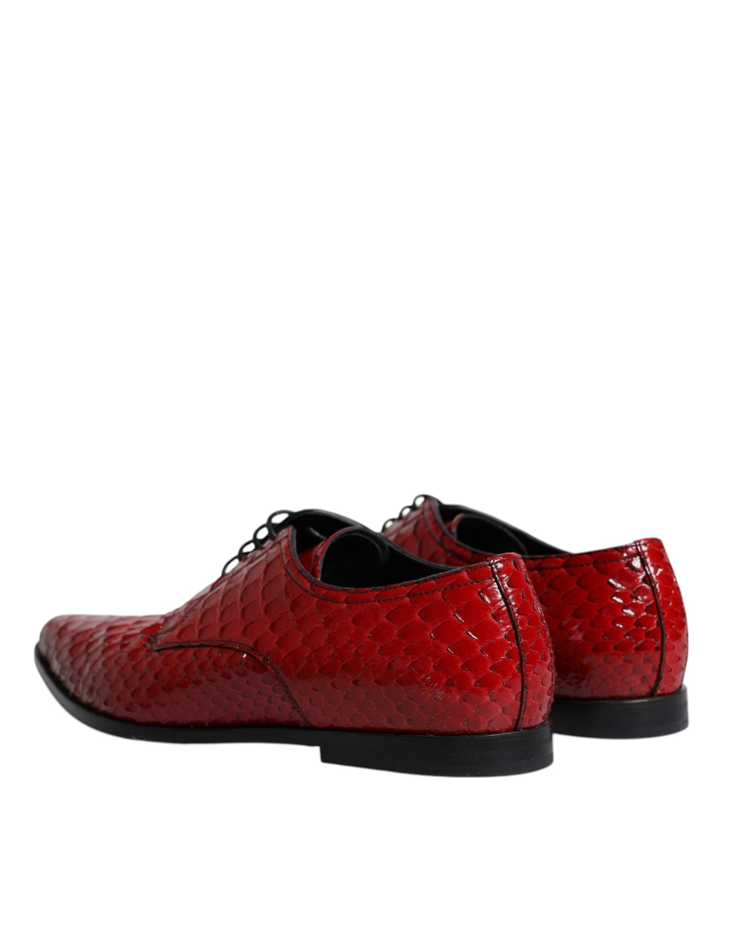 Dolce & Gabbana Rot Strukturierte Lackierte Derby Herren Formelle Schuhe