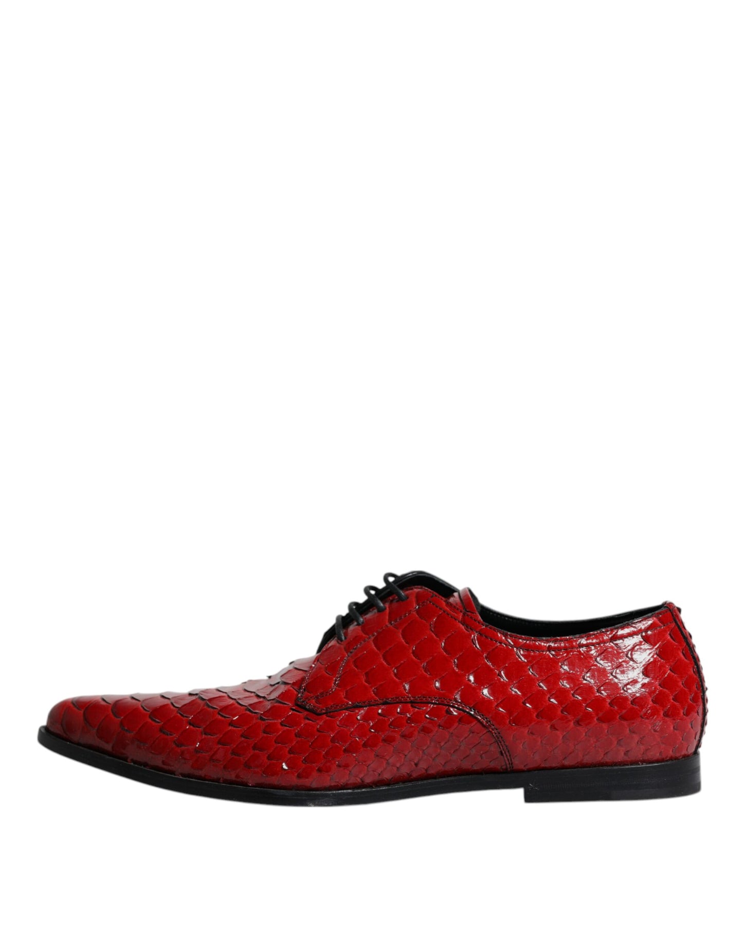 Dolce & Gabbana Rot Strukturierte Lackierte Derby Herren Formelle Schuhe
