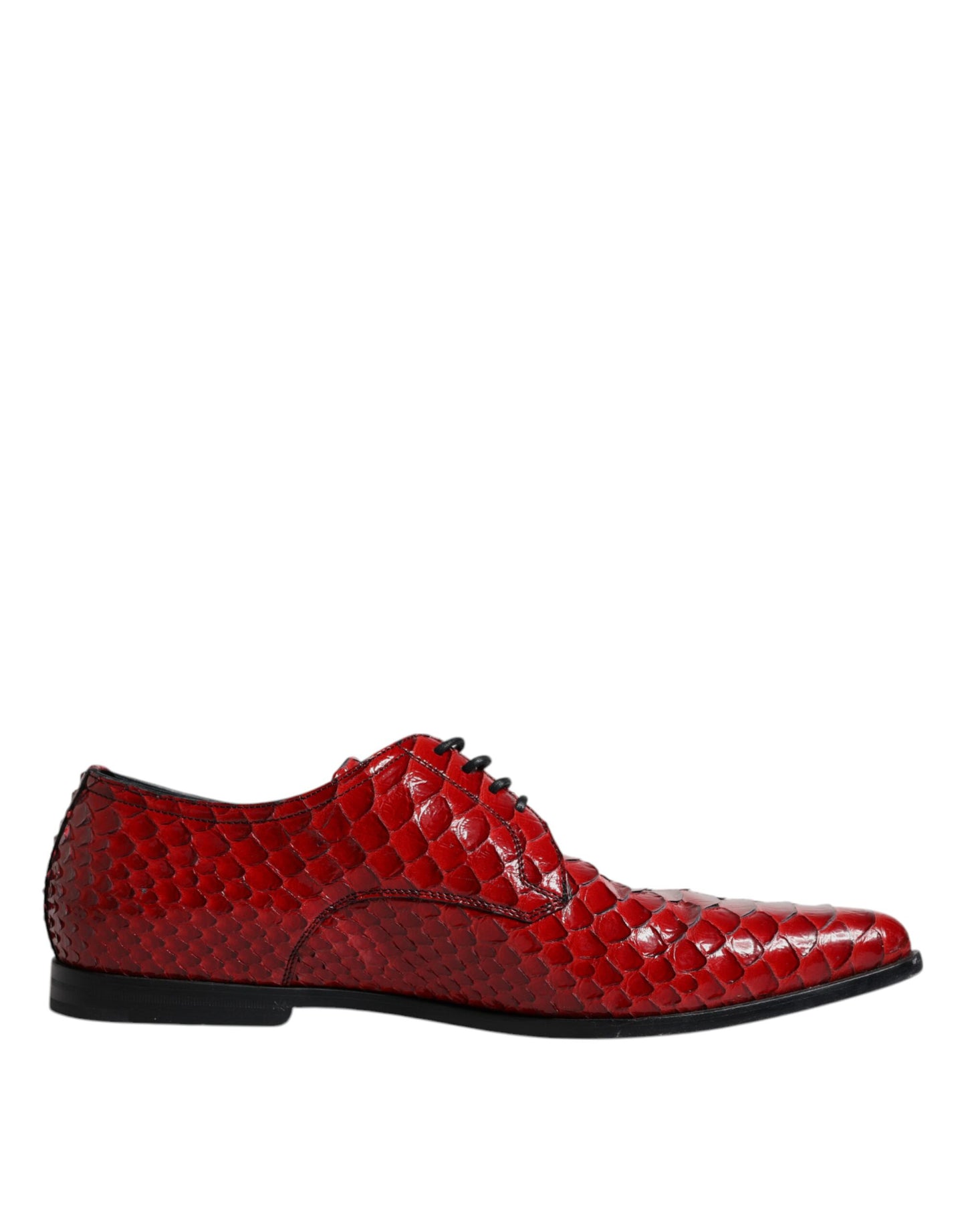 Dolce & Gabbana Rot Strukturierte Lackierte Derby Herren Formelle Schuhe