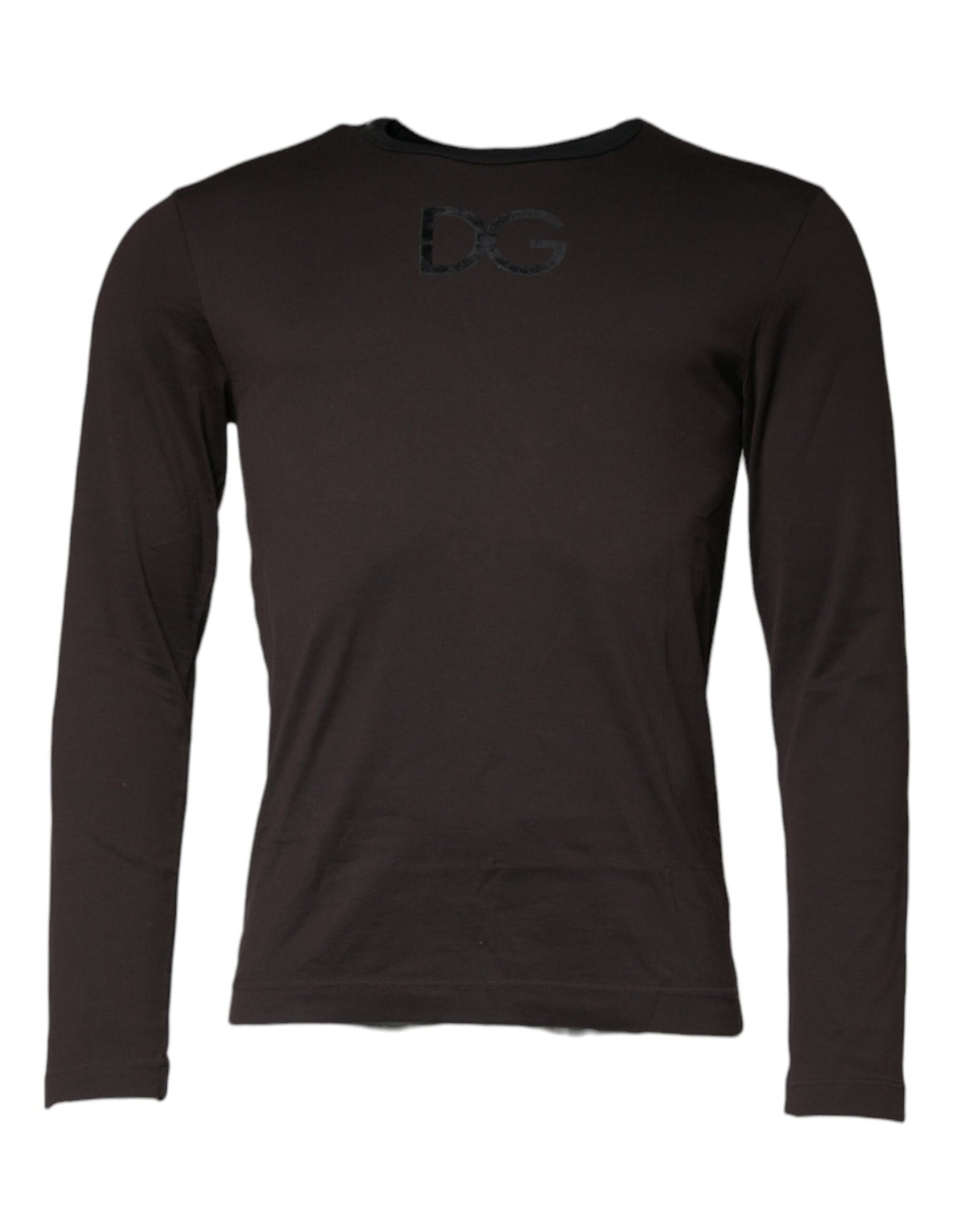 Brauner Pullover mit Rundhalsausschnitt und Logo von Dolce & Gabbana