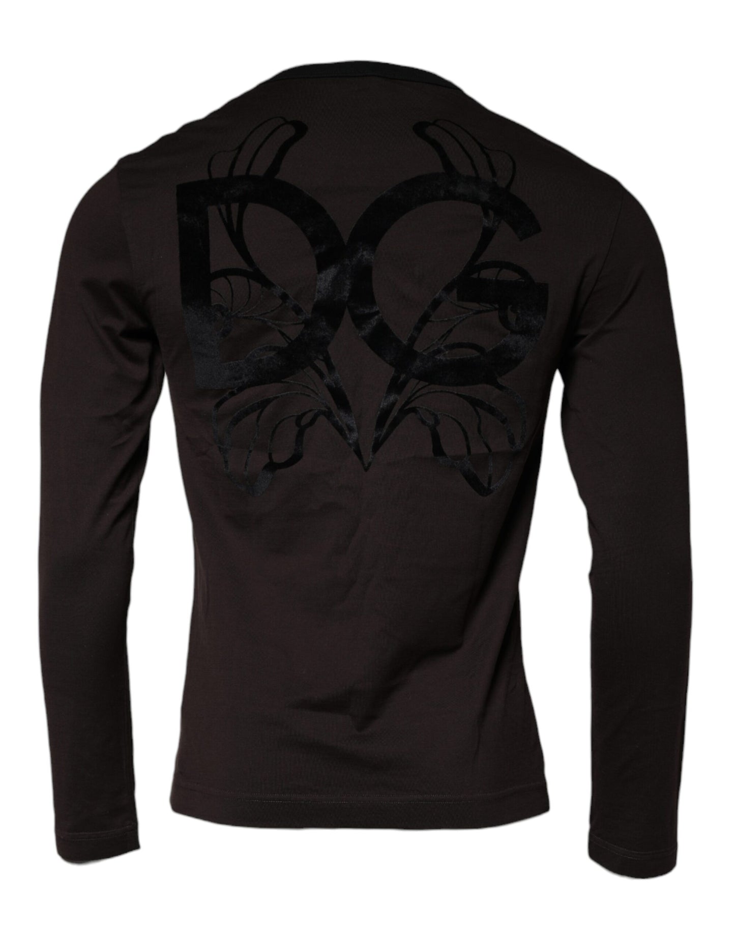 Brauner Pullover mit Rundhalsausschnitt und Logo von Dolce & Gabbana