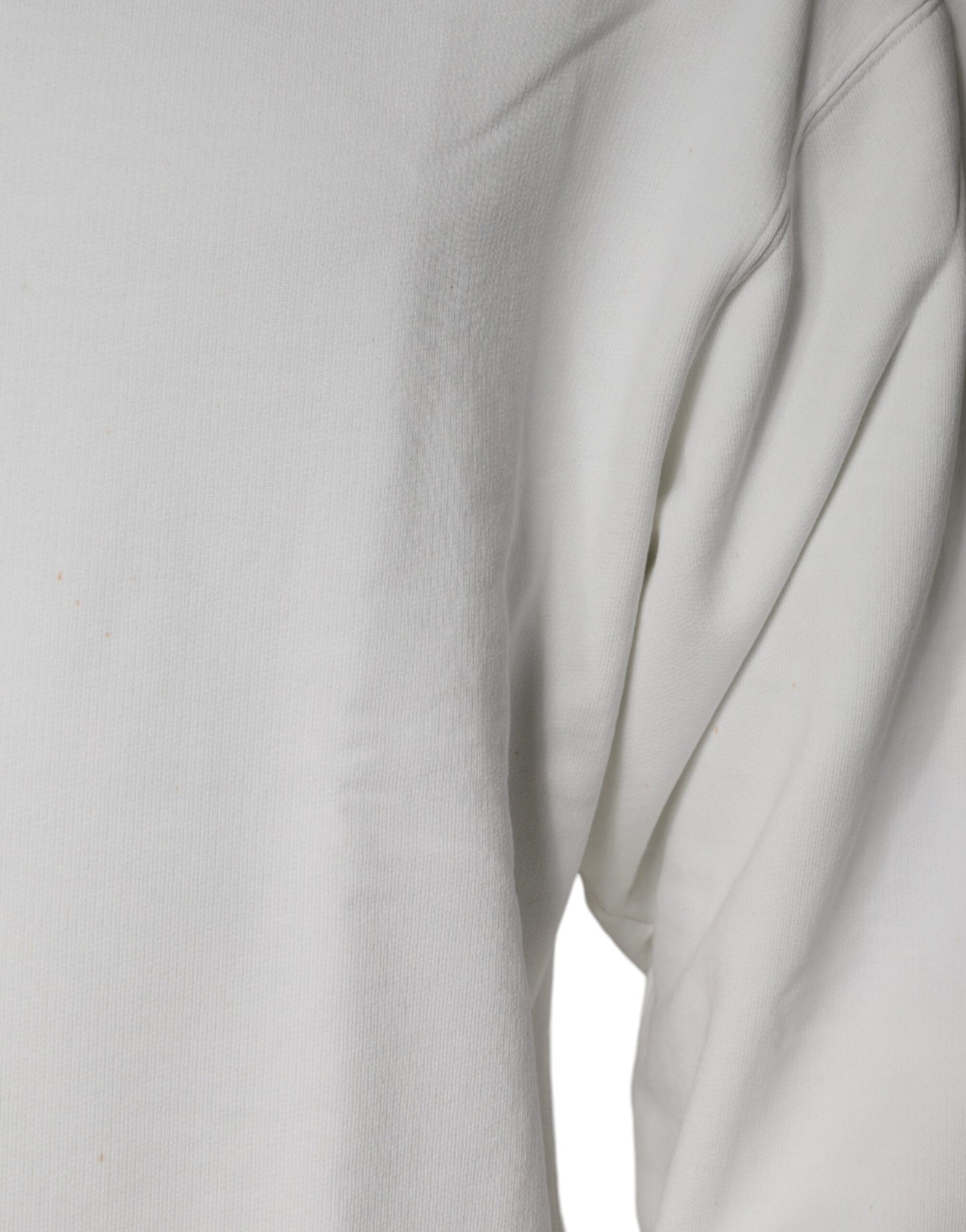 Dolce & Gabbana – Weißer Pullover aus Baumwolle mit Rundhalsausschnitt und Logo