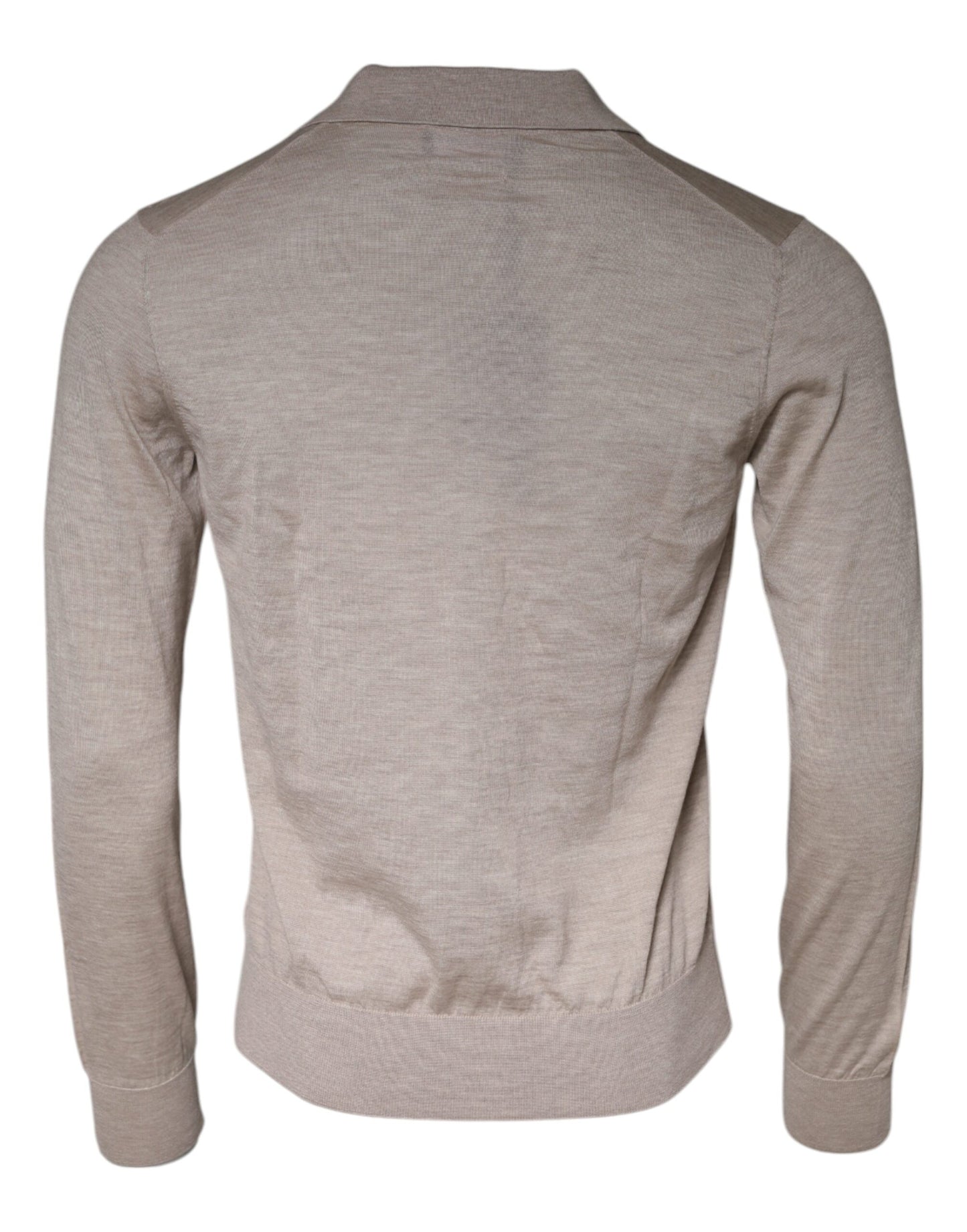 Dolce & Gabbana – Pullover mit Kragen und Strick aus Kaschmir in Beige