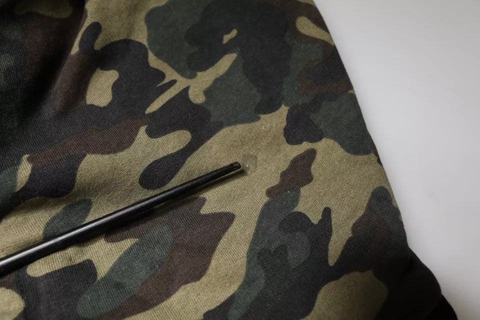 Dolce & Gabbana – Schwarzes Sweatshirt mit Kapuze und Camouflage-Muster