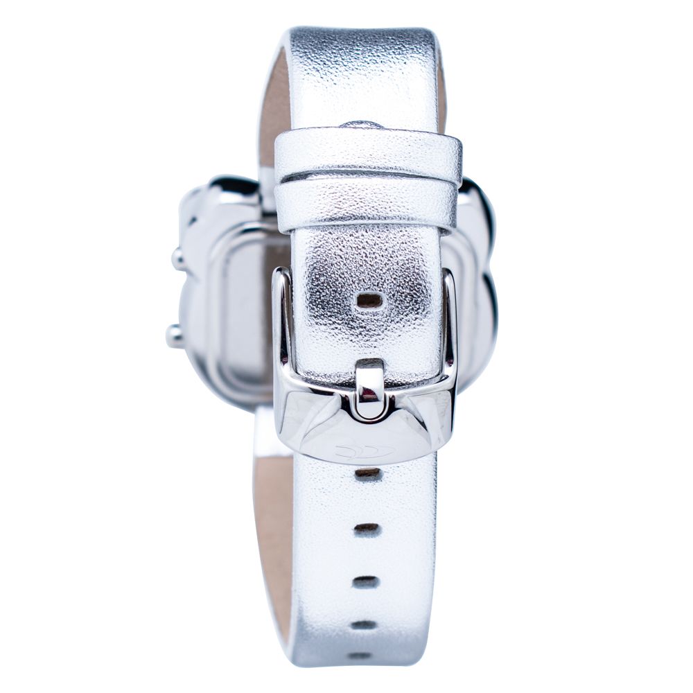 Chronotech – Silberne Lederarmbanduhr