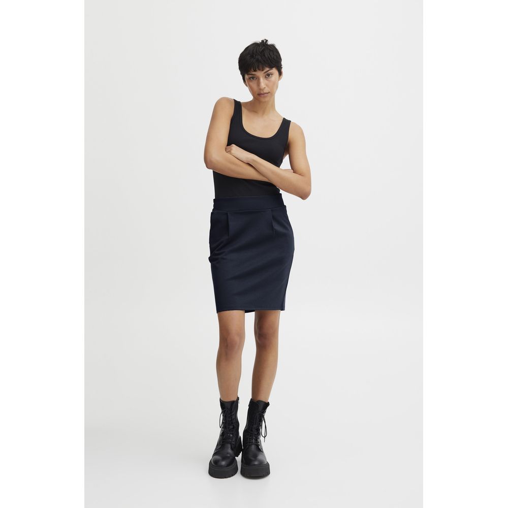 ICHI Blauer Polyesterrock