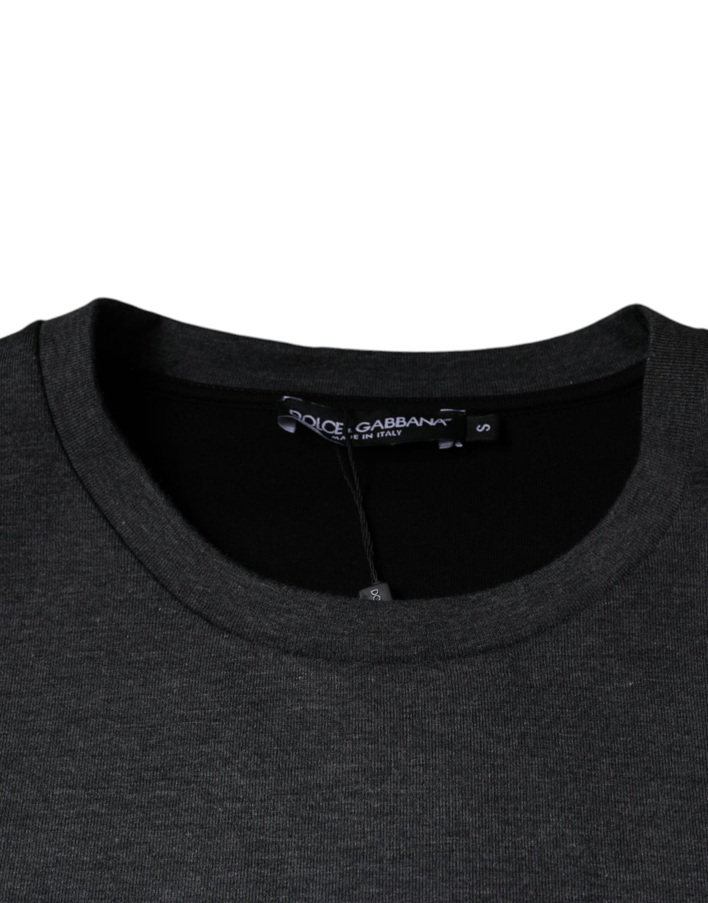 Dolce & Gabbana – T-Shirt mit Rundhalsausschnitt und Camouflage-Muster in Dunkelgrau