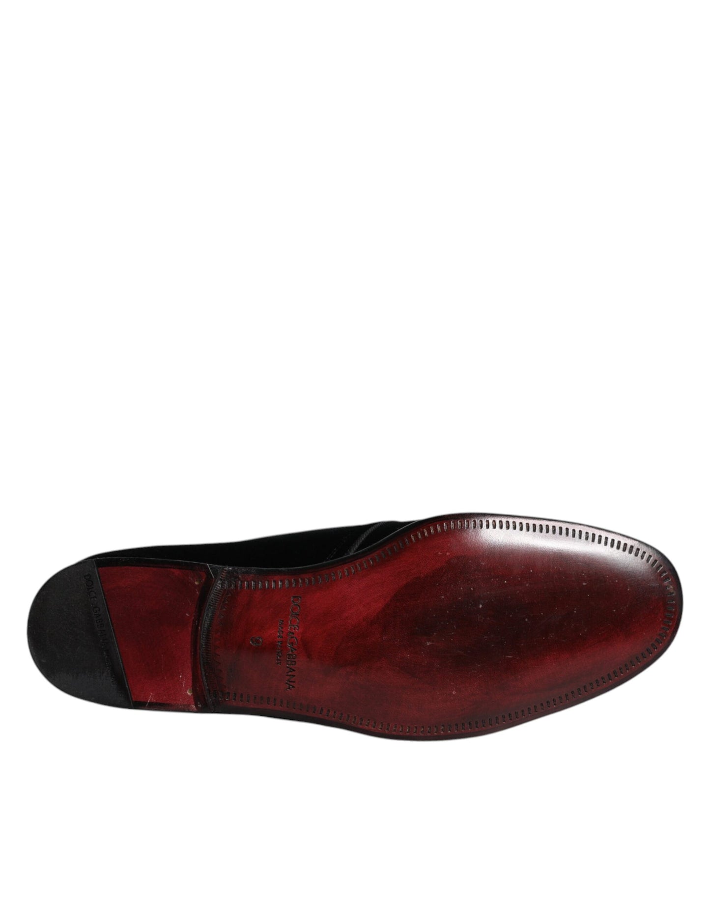 Dolce & Gabbana – Derby-Schnürschuhe aus schwarzem Samtleder