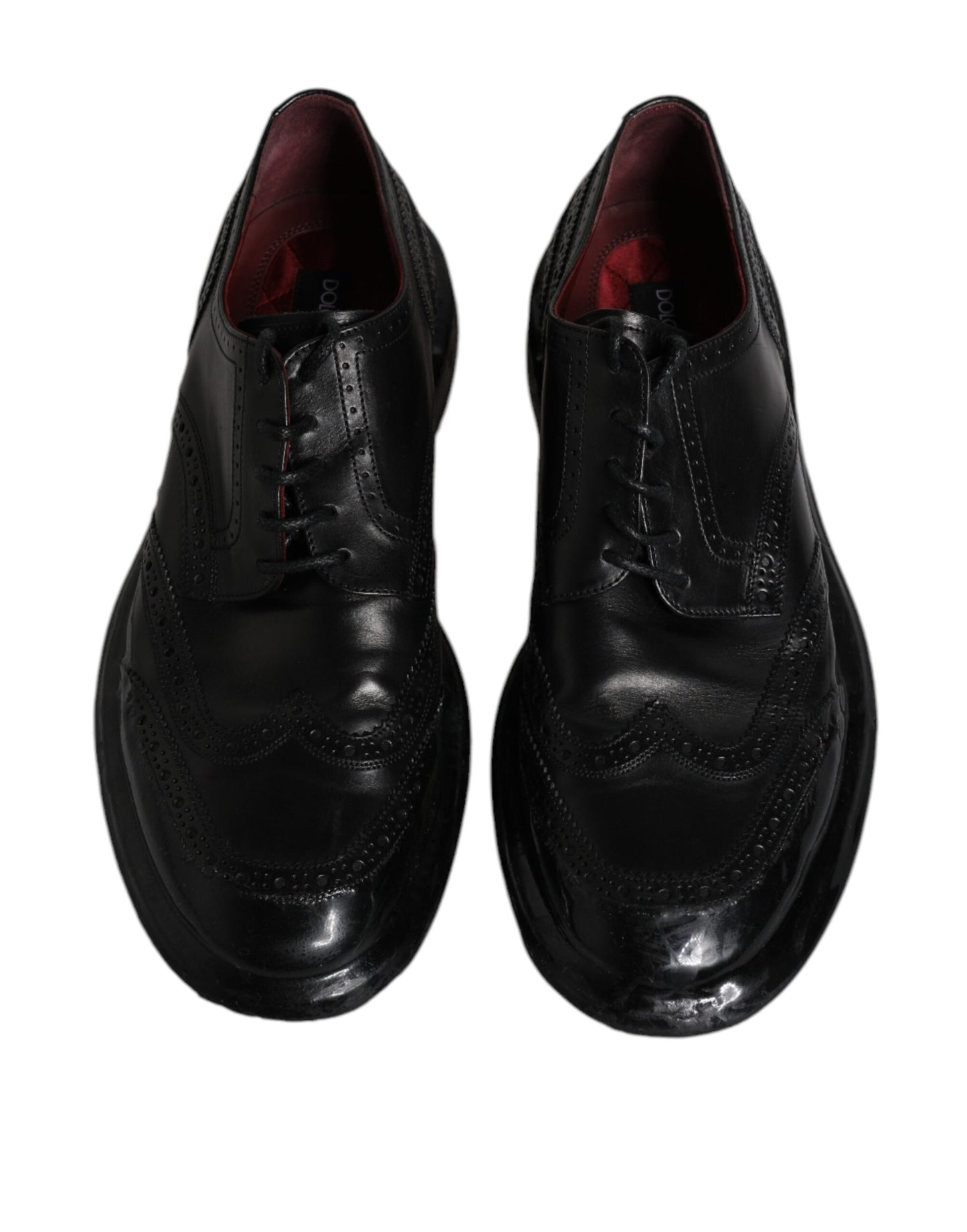 Dolce & Gabbana – Formelle Derby-Schuhe aus schwarzem Leder mit Flügelkappe