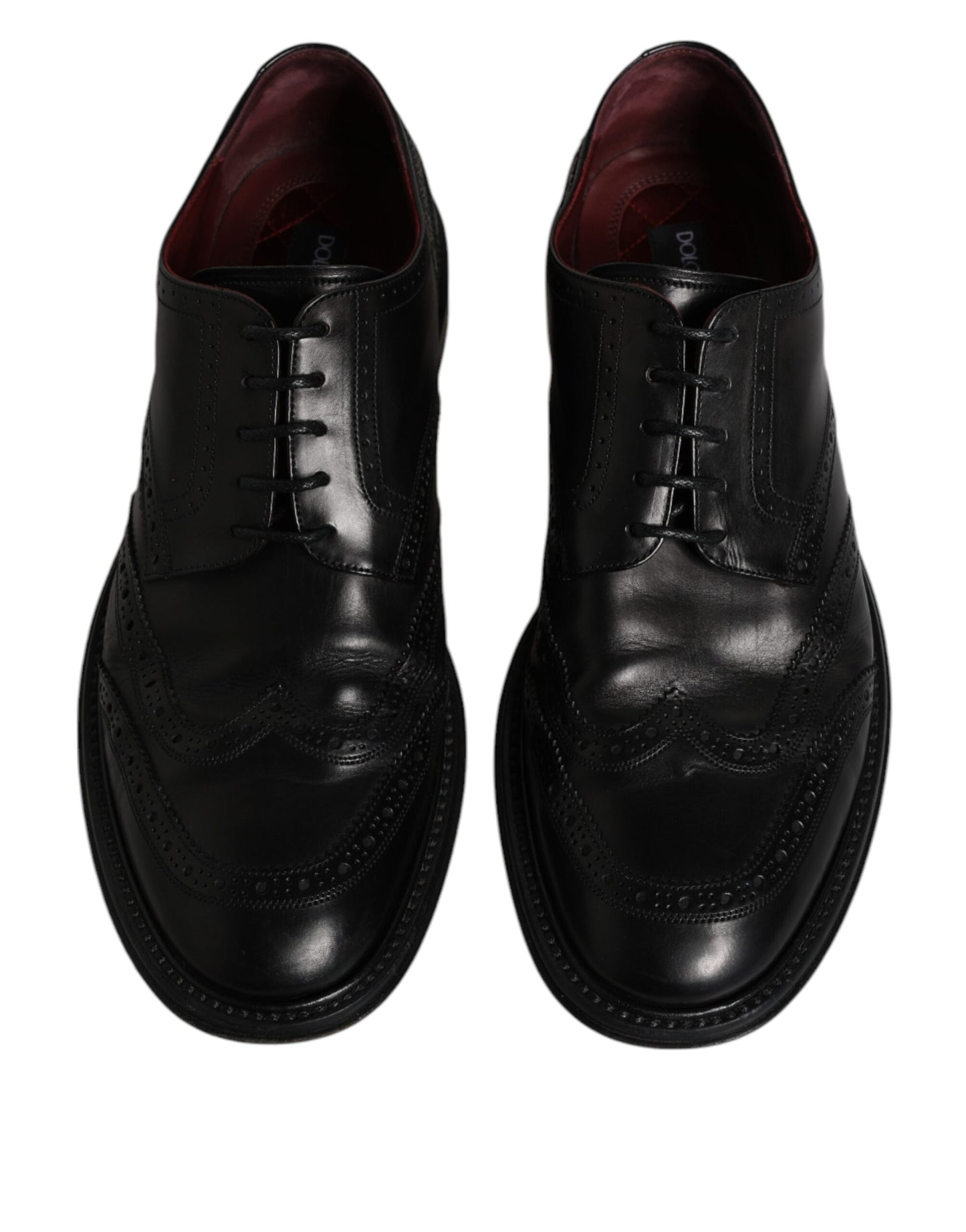 Dolce & Gabbana – Formelle Derby-Schuhe aus schwarzem Leder mit Flügelkappe