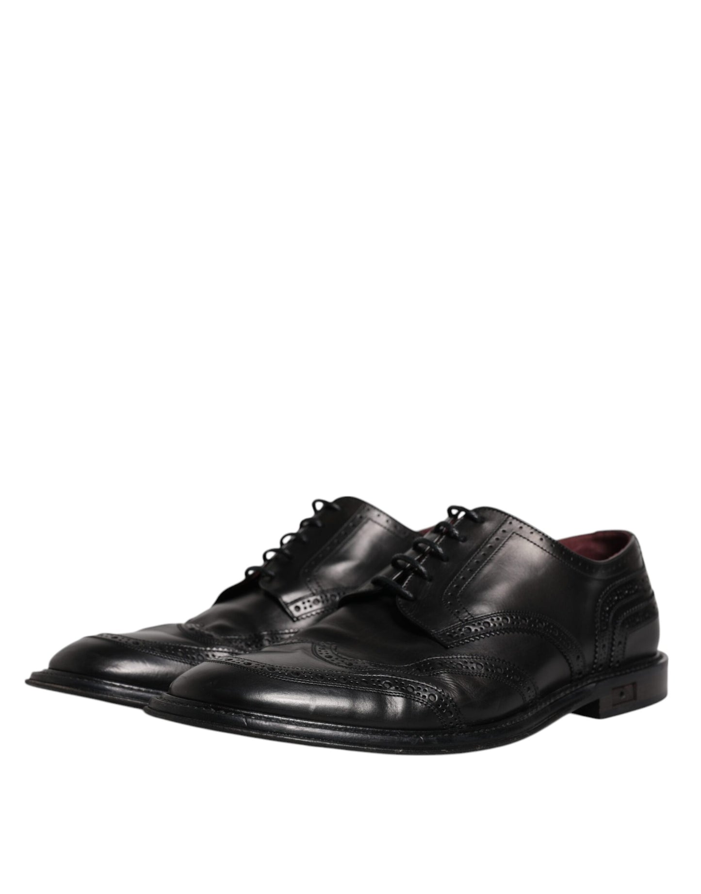 Dolce & Gabbana – Formelle Derby-Schuhe aus schwarzem Leder mit Flügelkappe