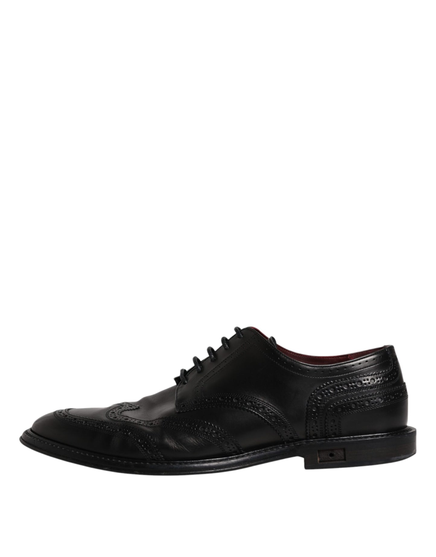Dolce & Gabbana – Formelle Derby-Schuhe aus schwarzem Leder mit Flügelkappe