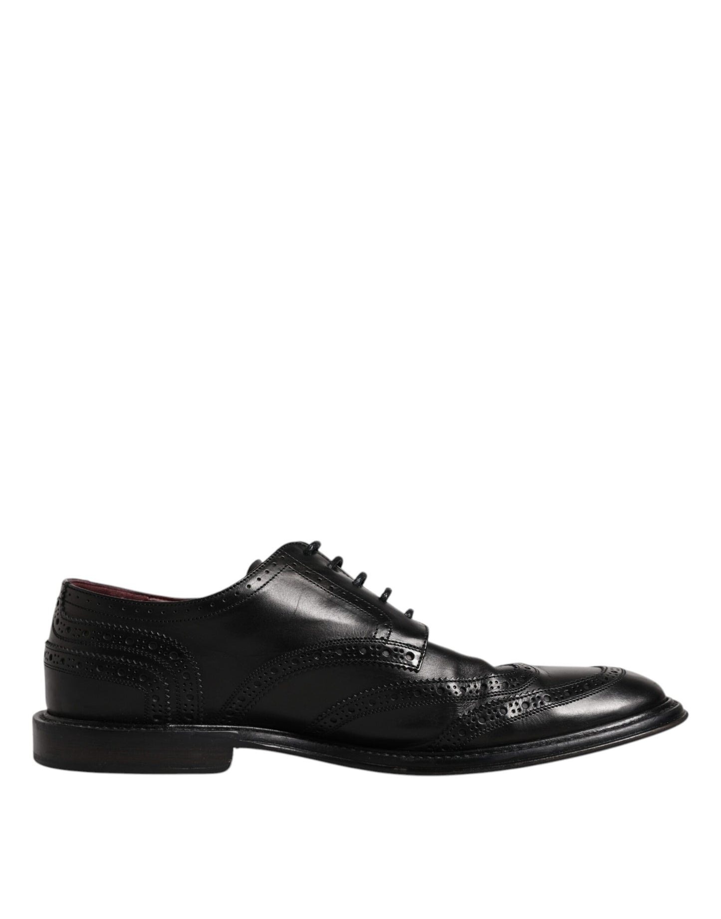 Dolce & Gabbana – Formelle Derby-Schuhe aus schwarzem Leder mit Flügelkappe