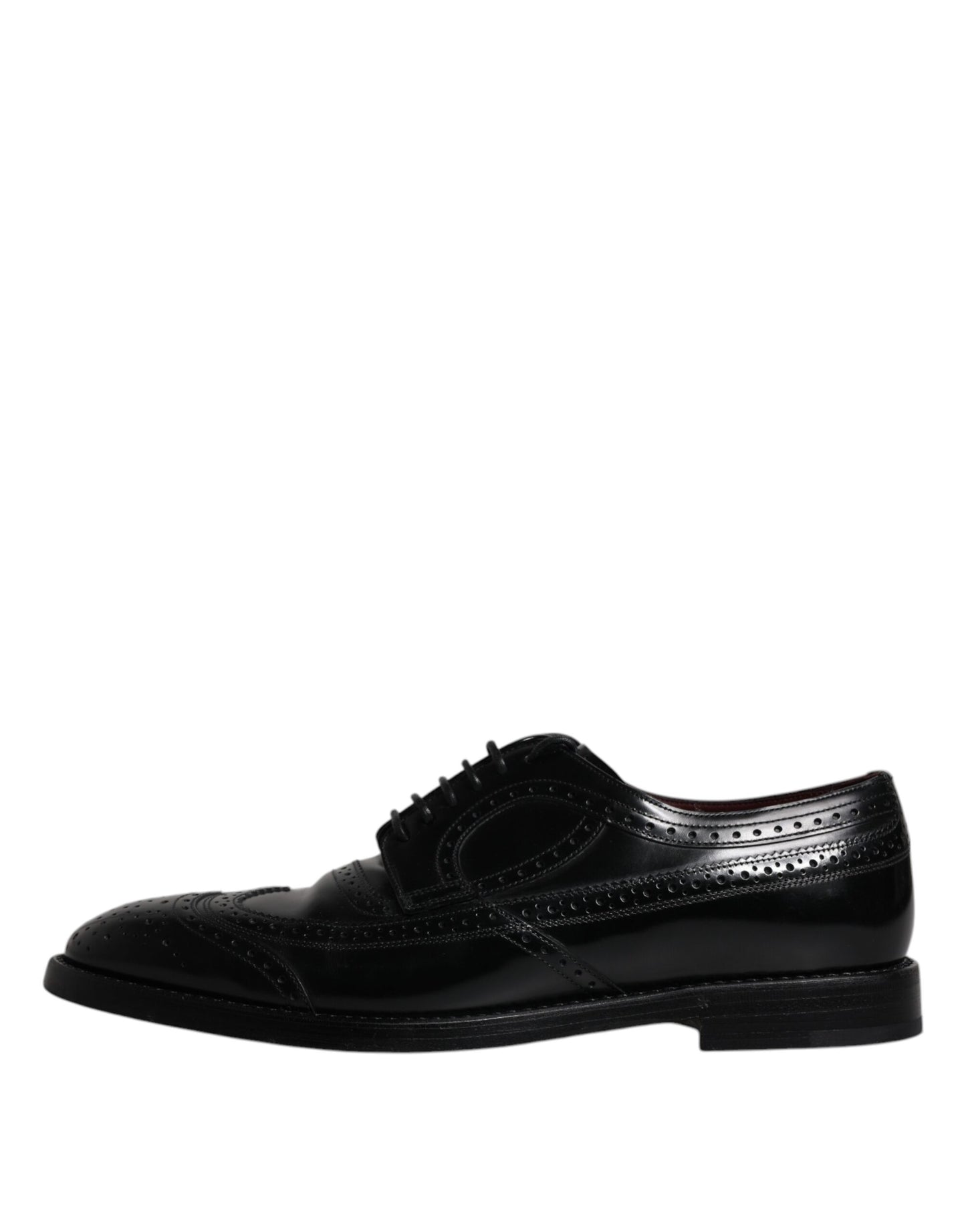 Dolce & Gabbana – Formelle Derby-Schuhe aus schwarzem Leder mit Flügelkappe