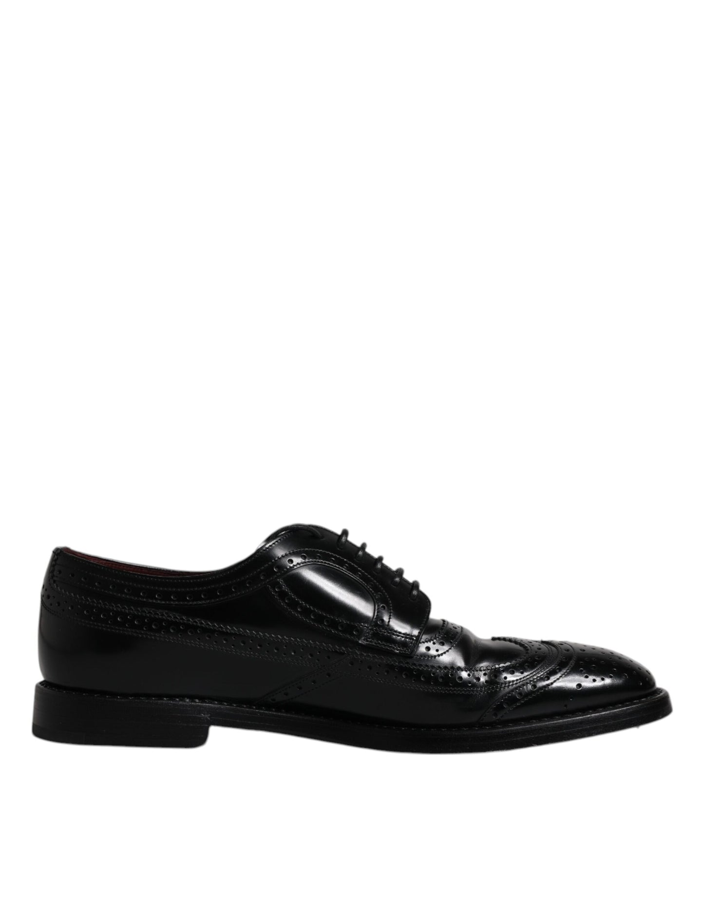 Dolce & Gabbana – Formelle Derby-Schuhe aus schwarzem Leder mit Flügelkappe