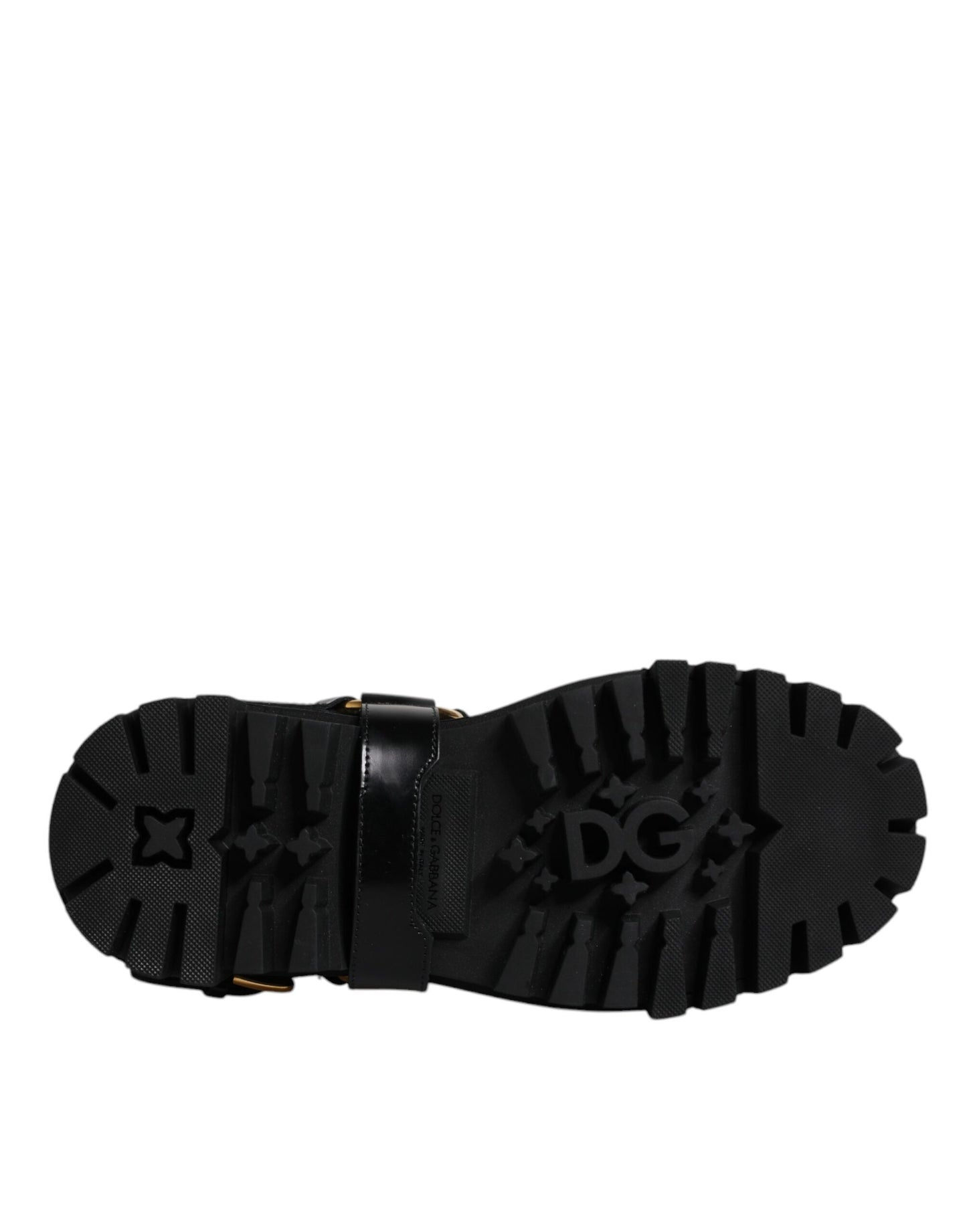 Dolce & Gabbana – Slipper aus Stretch-Trekkingstiefeln aus schwarzem Leder