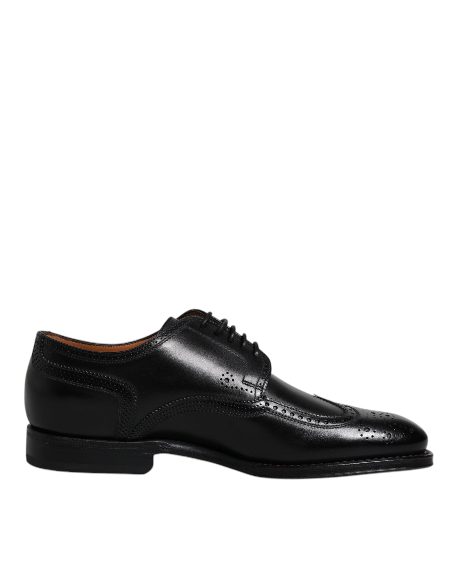 Dolce & Gabbana – Formelle Derby-Schuhe aus schwarzem Leder mit Flügelkappe