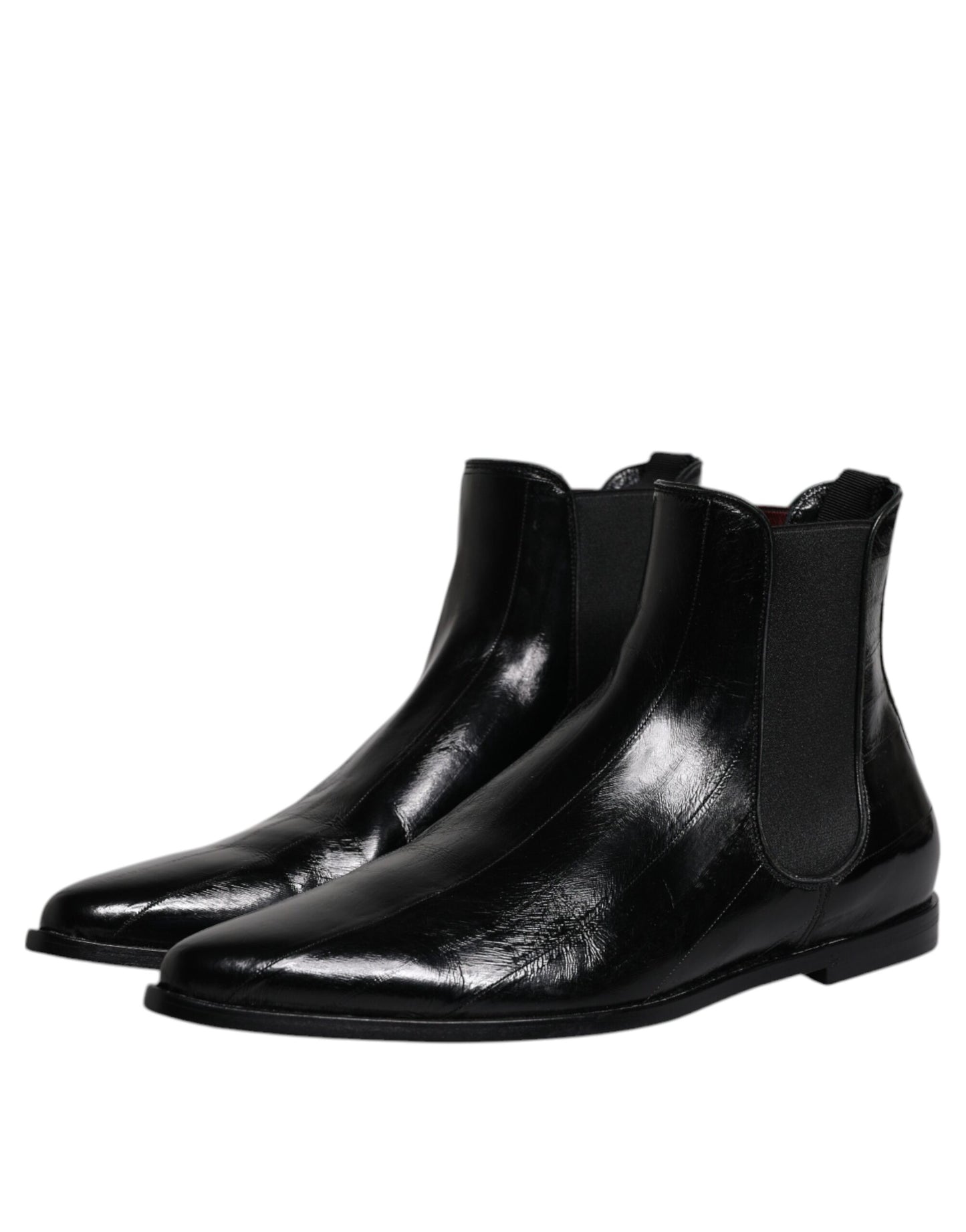 Dolce & Gabbana Chelsea Boots aus schwarzem Leder für Herren