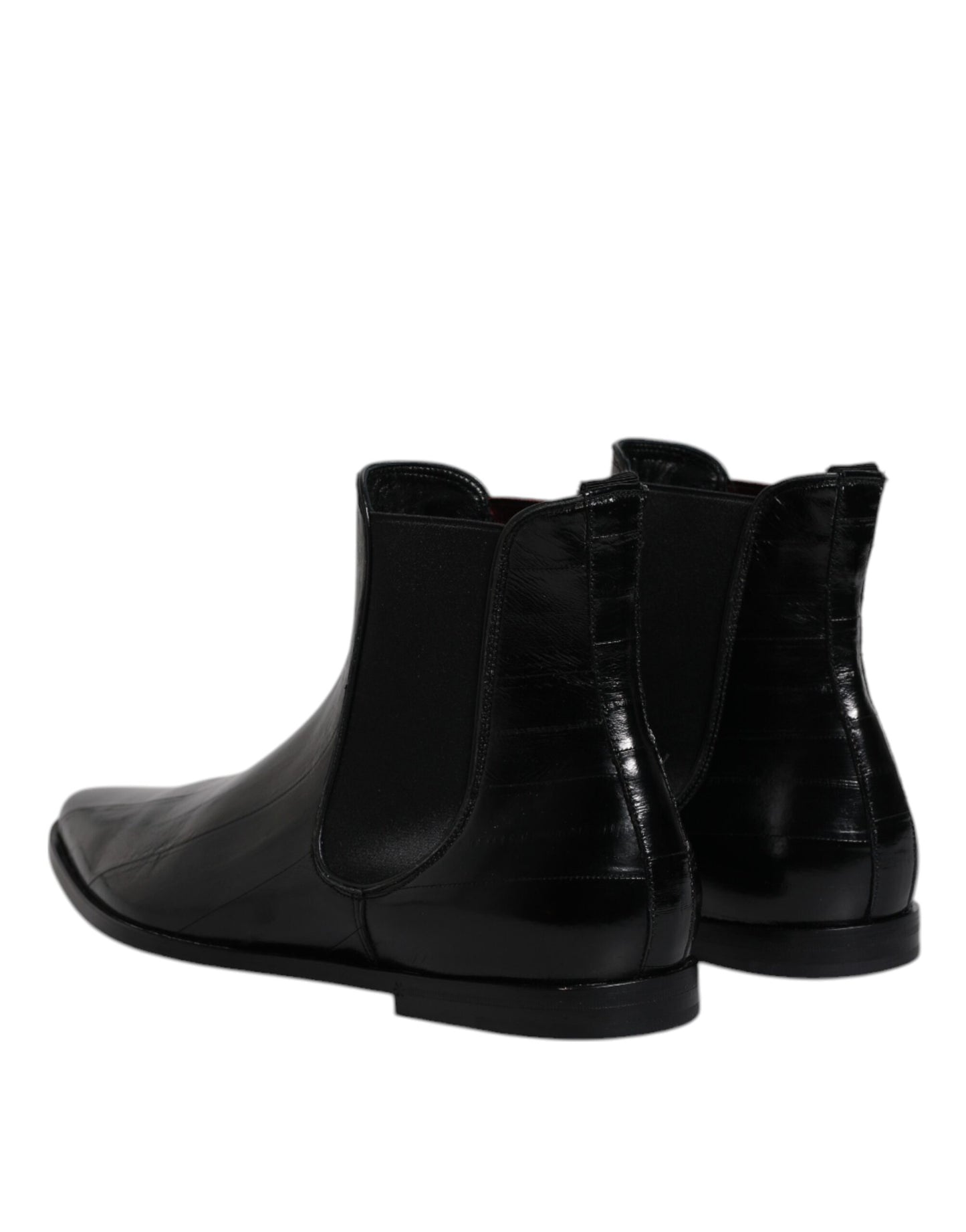 Dolce & Gabbana Chelsea Boots aus schwarzem Leder für Herren