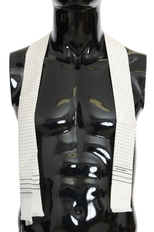 Dolce & Gabbana Eleganter Seiden-Punkte-Männer-Schal Wickel