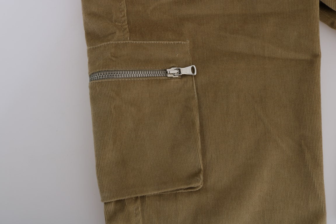 Pantaloni in velluto a coste di cotone beige
