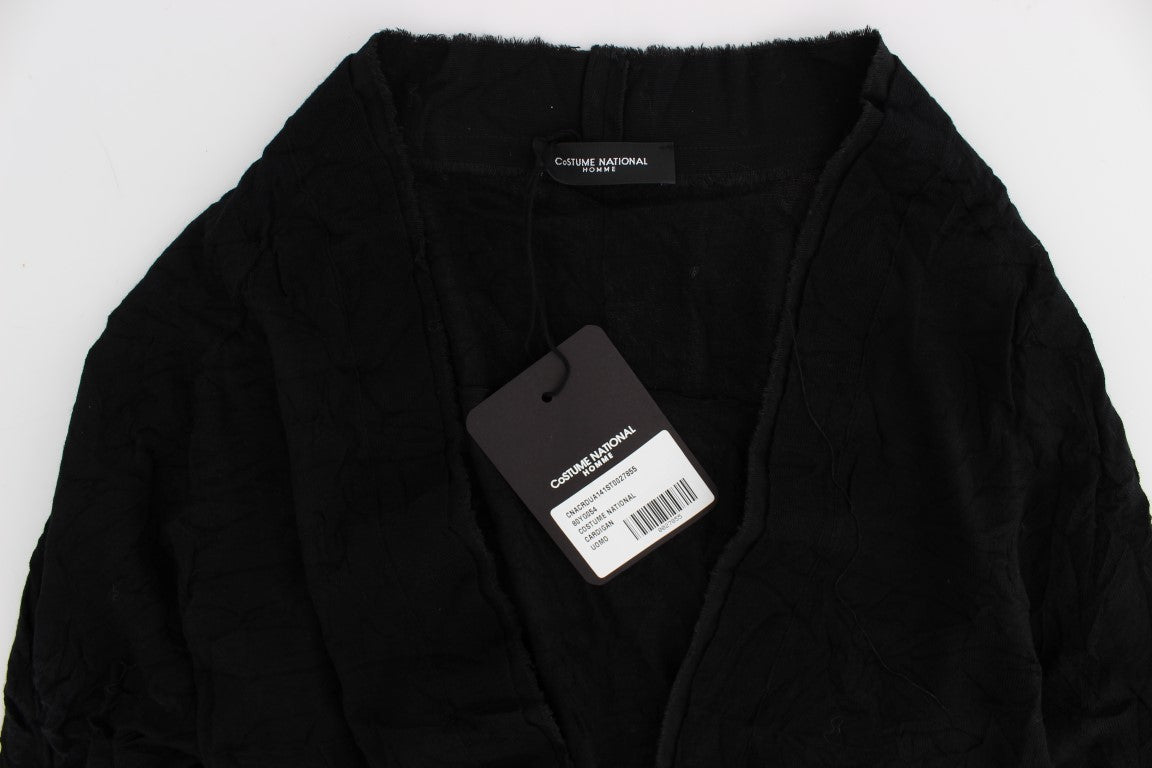 Costume National Elegante Schwarze Merinowolle Cardigan