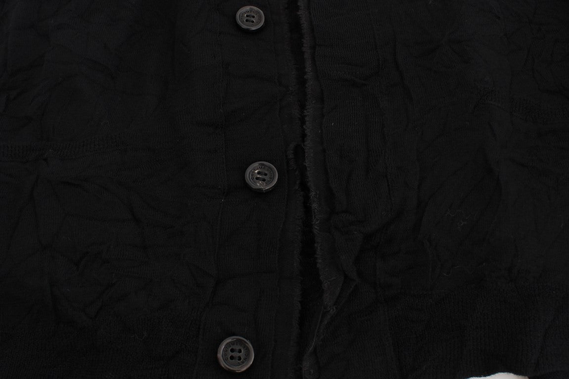 Costume National Elegante Schwarze Merinowolle Cardigan