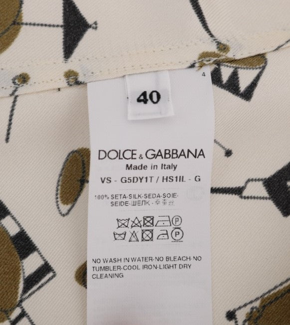 Dolce & Gabbana Exklusive Seiden Freizeit-Hemd für Herren - JAZZ Motive