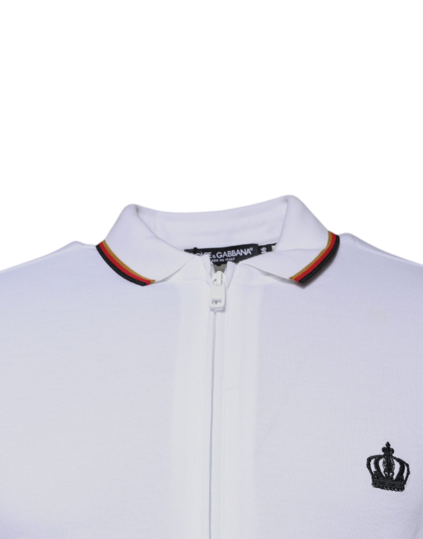 Dolce & Gabbana Weißes Crown-Sweatshirt für Herren mit durchgehendem Reißverschluss