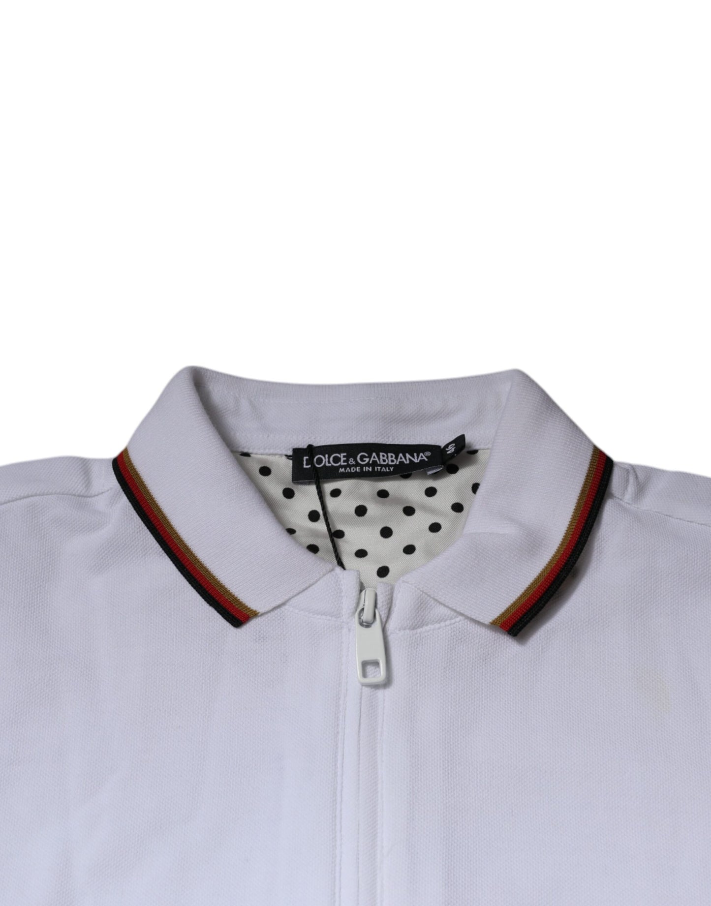 Dolce & Gabbana Weißes Crown-Sweatshirt für Herren mit durchgehendem Reißverschluss