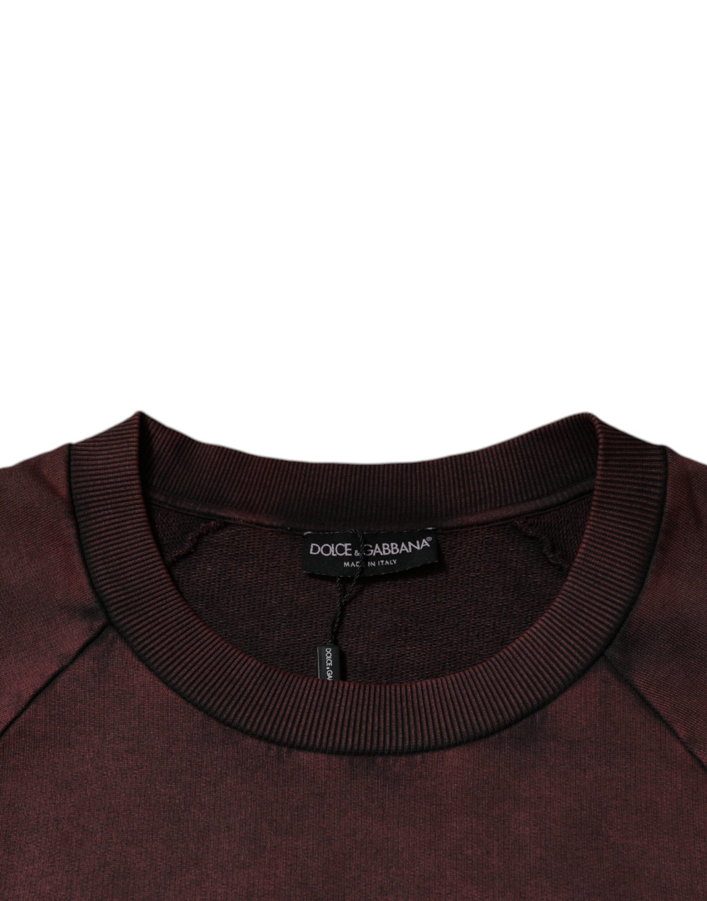 Brauner Pullover mit Rundhalsausschnitt und Logo von Dolce & Gabbana