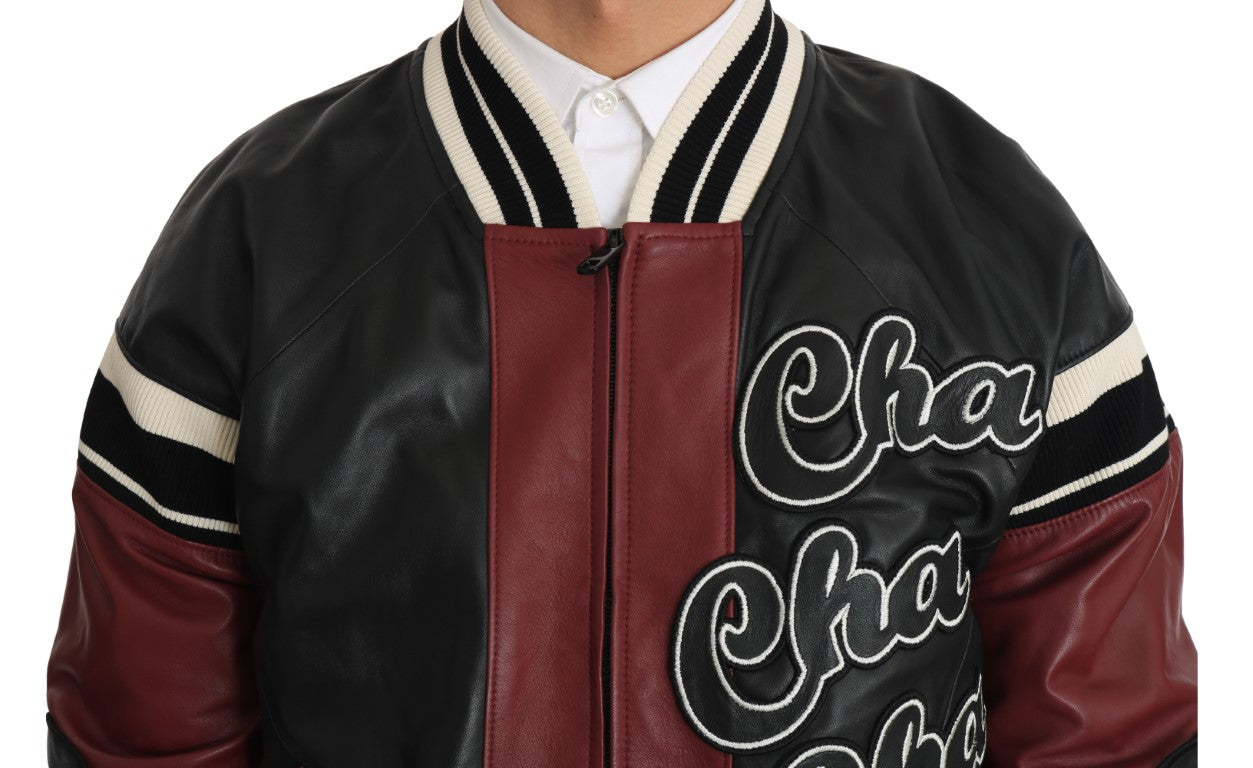 Veste aviateur en cuir de mouton exquis Dolce & Gabbana