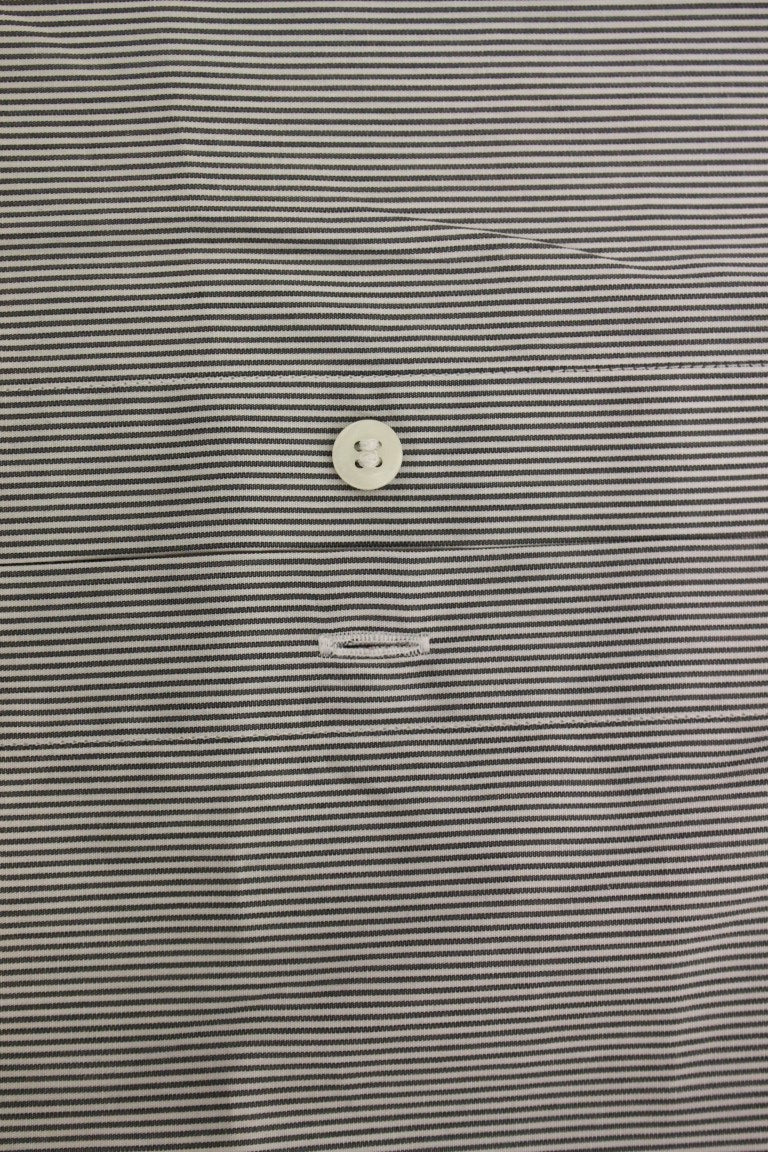 GF Ferre Chic Graues Gestreiftes Baumwollfreizeithemd