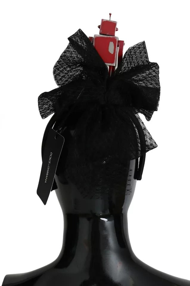 Dolce & Gabbana Rot Schwarz Roboter Klar Kristall Stirnband Tiara Diadem