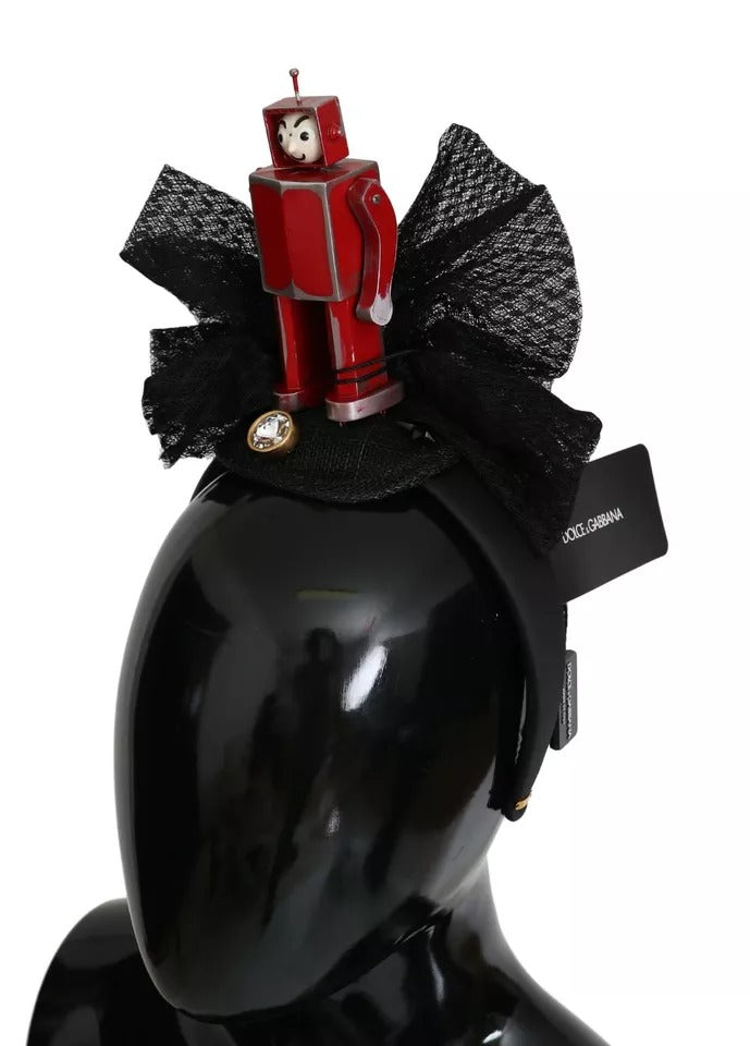 Dolce & Gabbana Rot Schwarz Roboter Klar Kristall Stirnband Tiara Diadem
