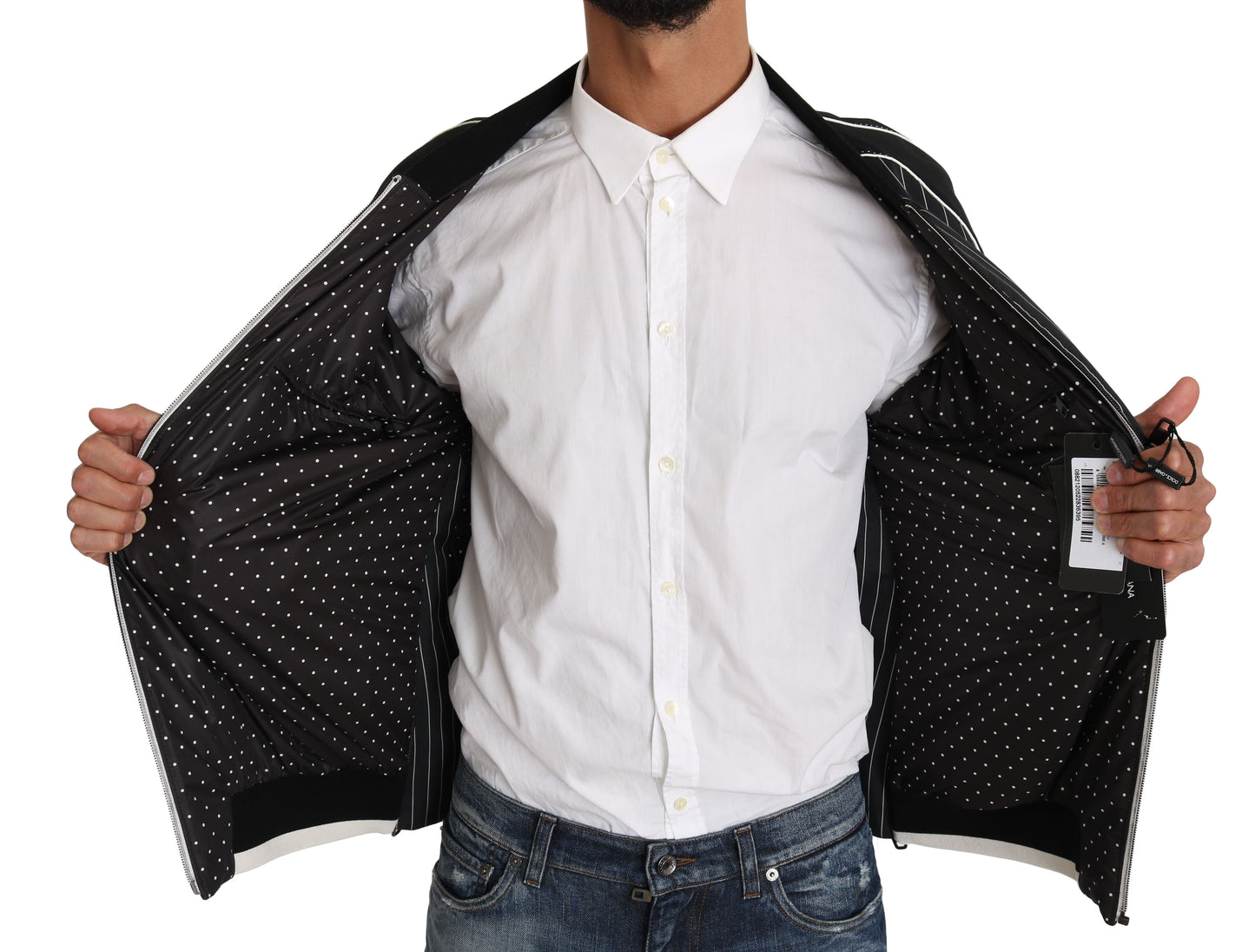 Veste bomber noire élégante en sequins Dolce & Gabbana