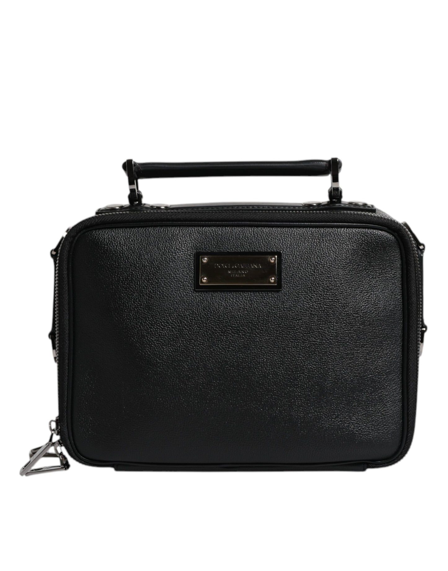 Dolce & Gabbana – Schwarze Umhängetasche aus Nylon und Leder mit Logo