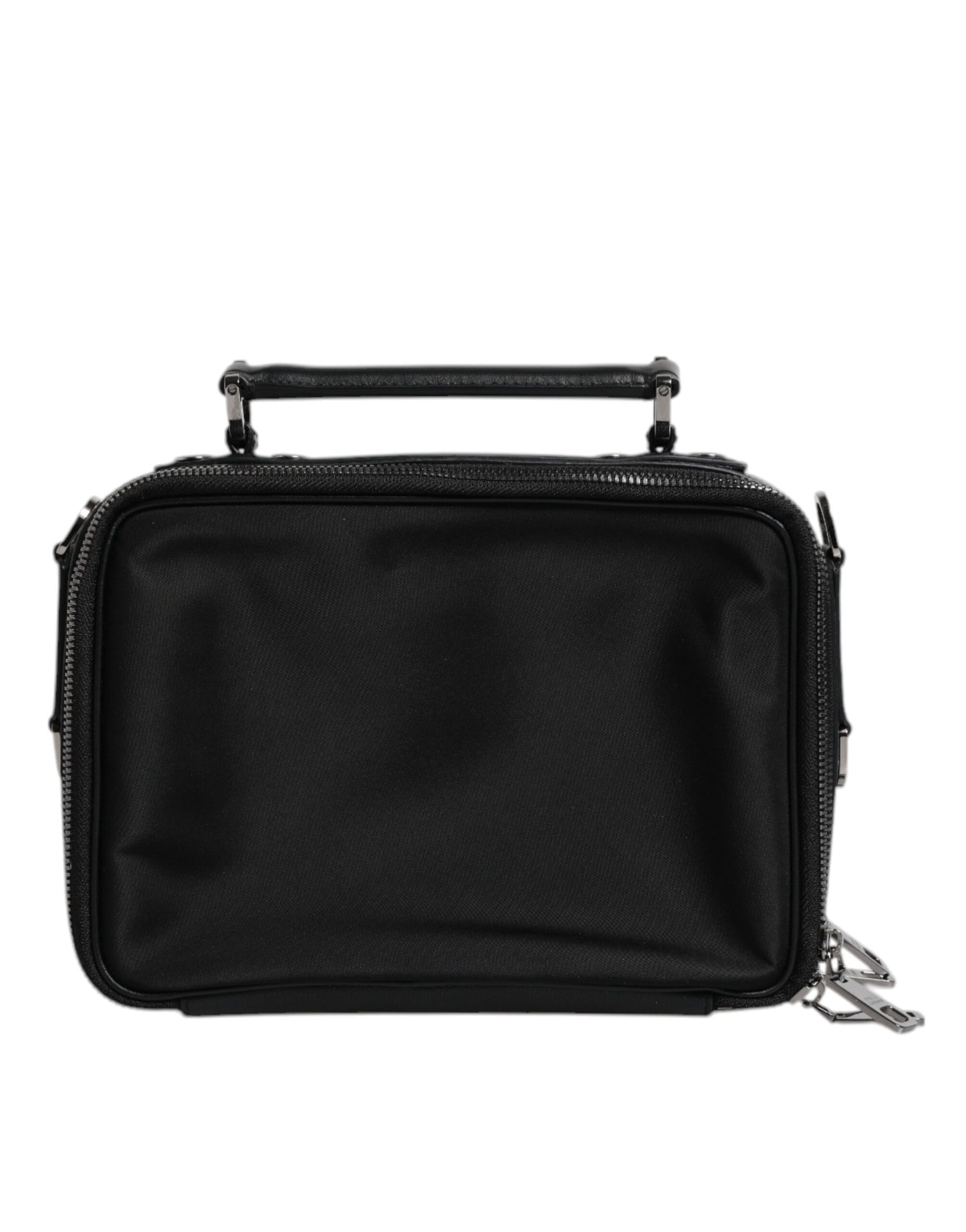 Dolce & Gabbana – Schwarze Umhängetasche aus Nylon und Leder mit Logo