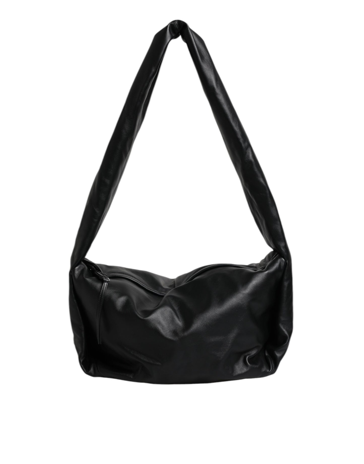 Dolce & Gabbana – Schultertasche aus schwarzem Leder mit Logo-Schild