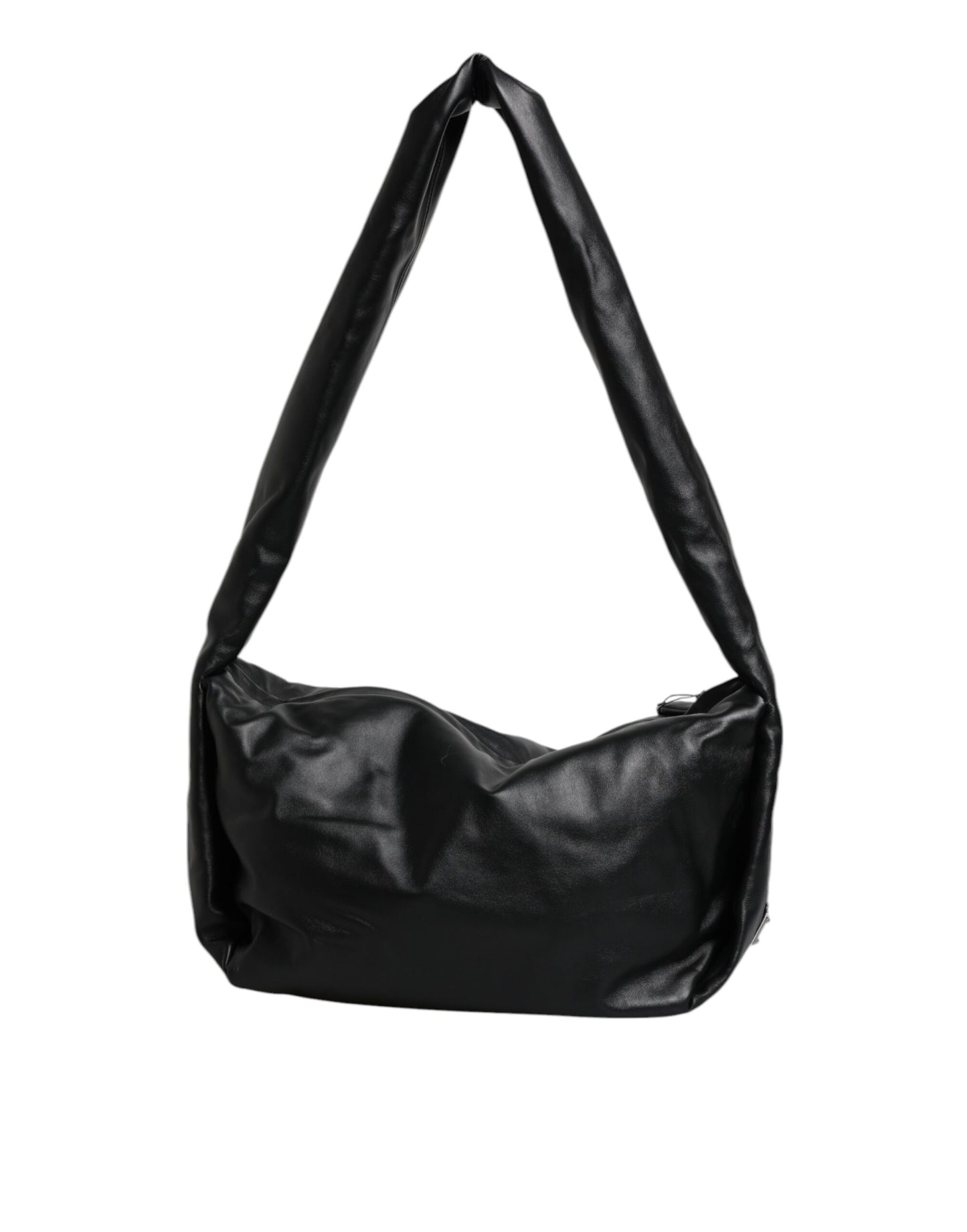 Dolce & Gabbana – Schultertasche aus schwarzem Leder mit Logo-Schild