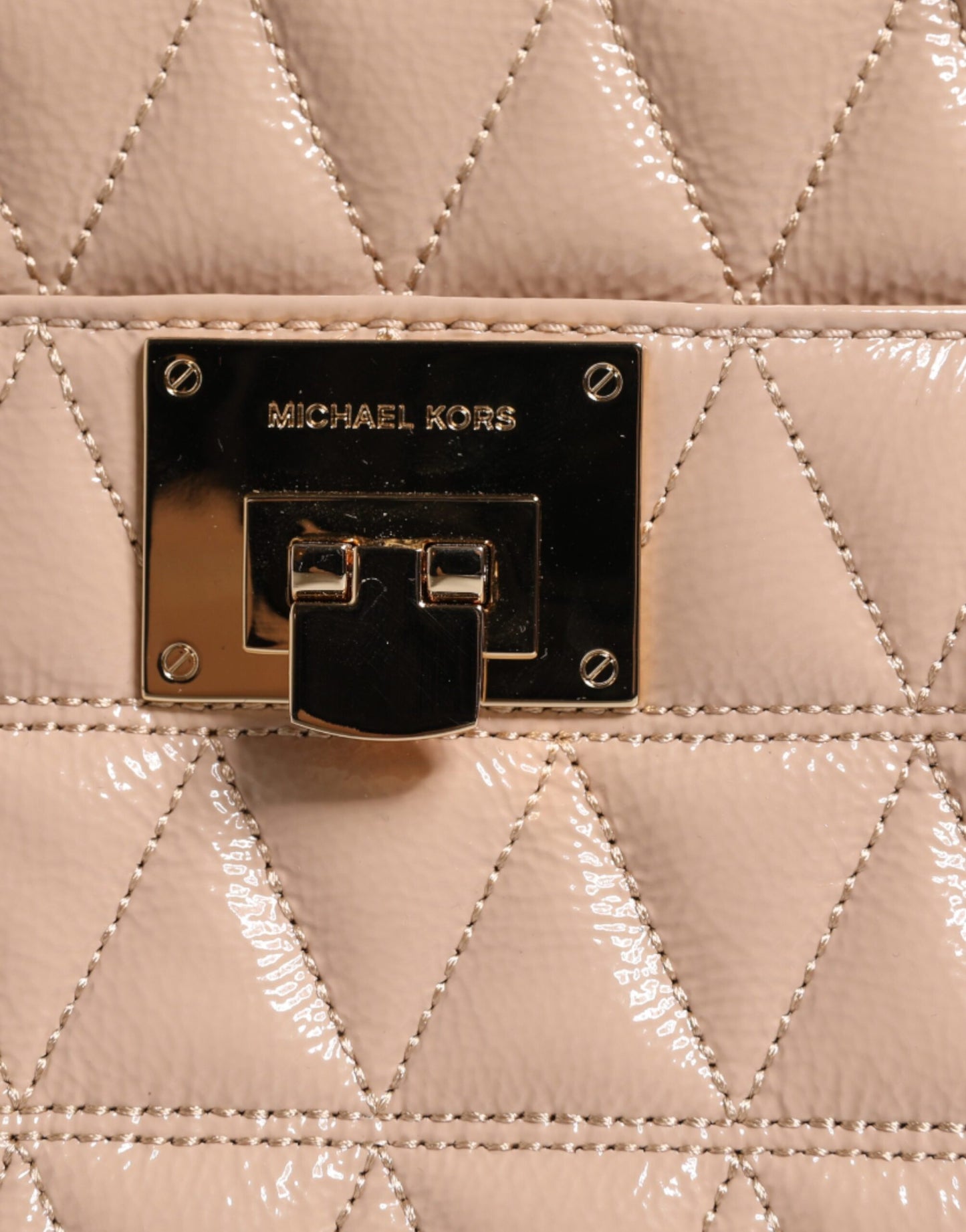 Michael Kors Umhängetasche VIVIANNE aus gestepptem Leder mit Logo in Pfirsich