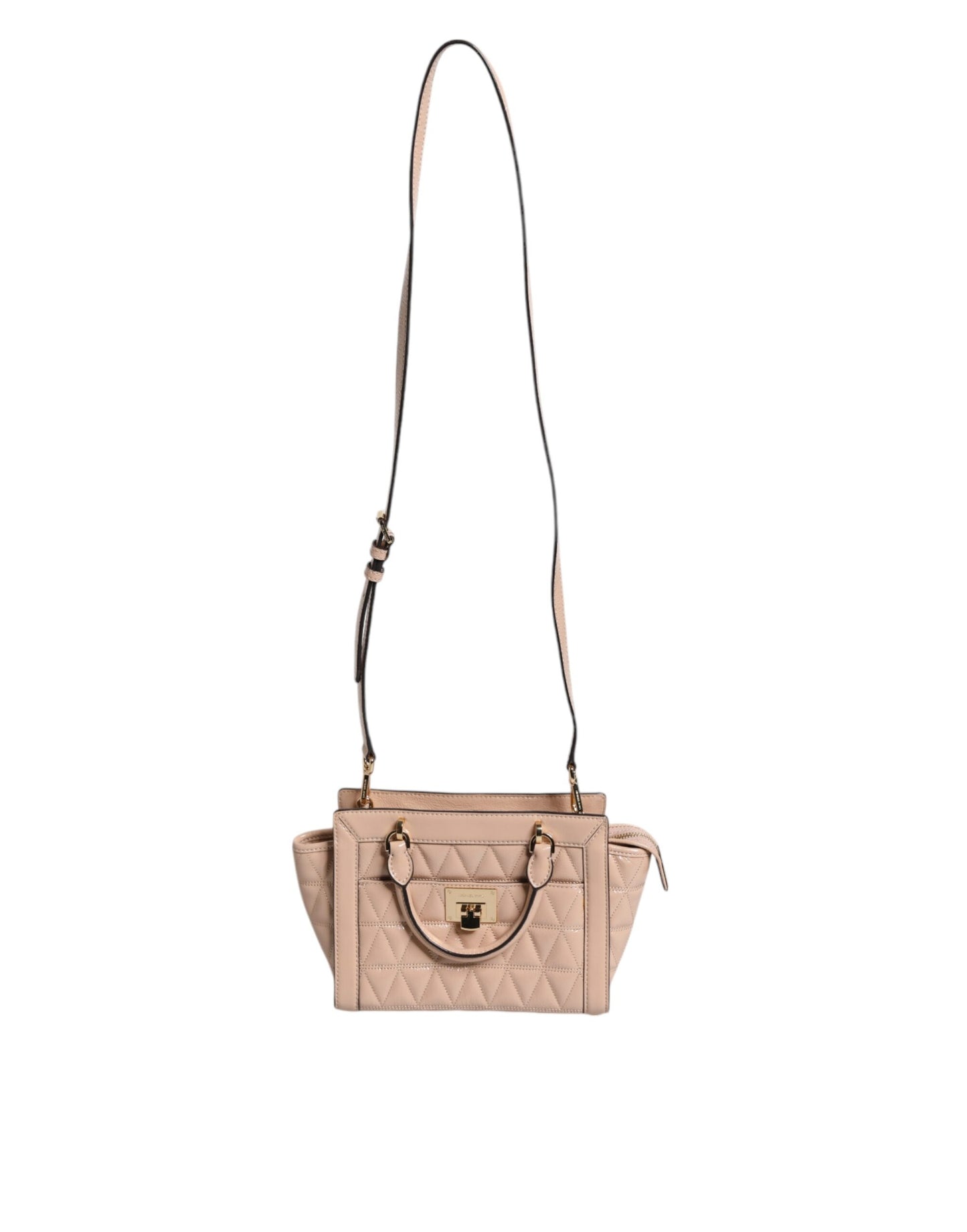 Michael Kors Umhängetasche VIVIANNE aus gestepptem Leder mit Logo in Pfirsich