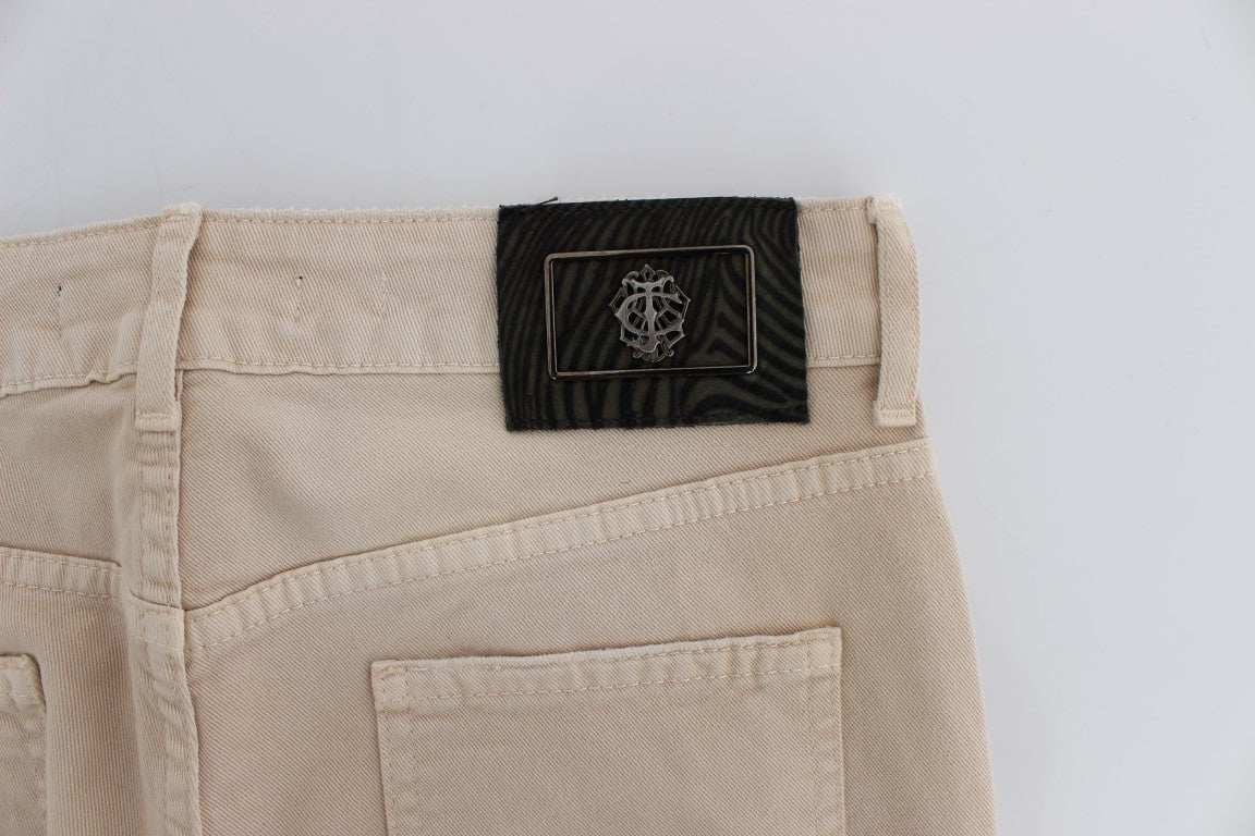 Jeans slim fit in cotone elasticizzato lavaggio beige