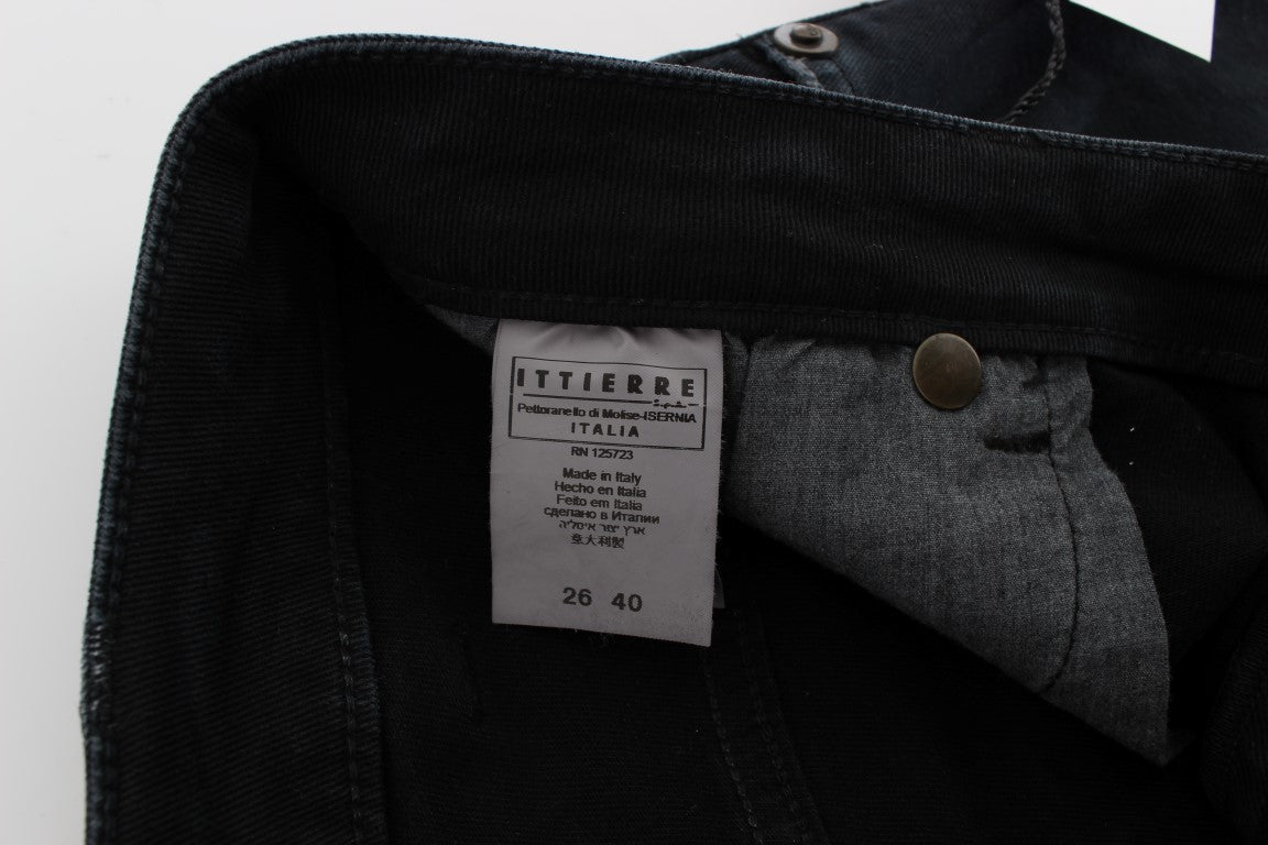 Jeans rilassanti larghi in cotone blu elasticizzato